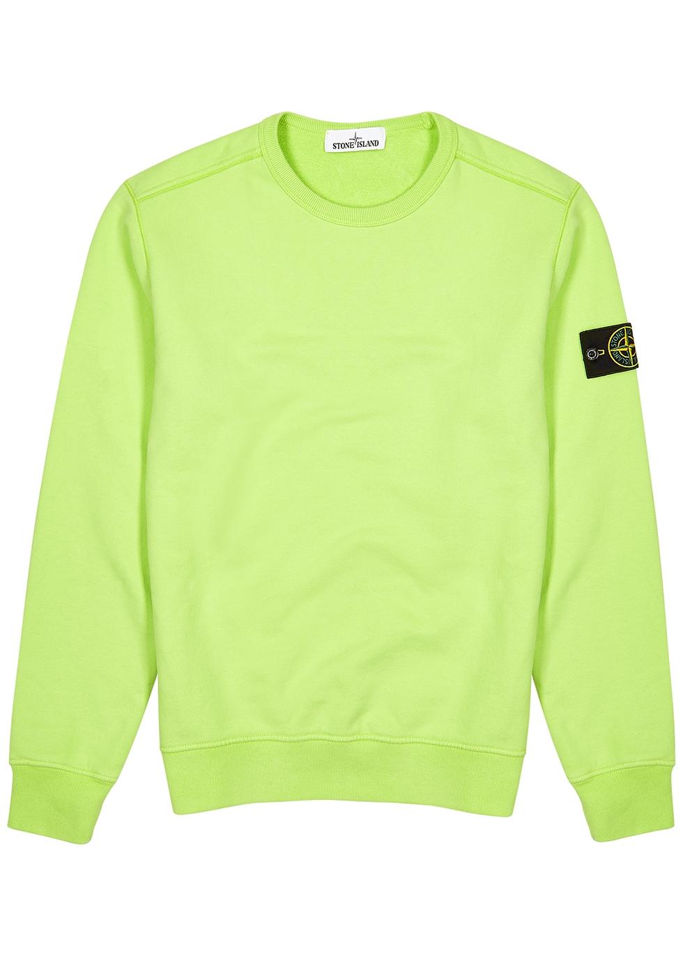 Stone Island Crew Neck Cotton Sweatshirt in Green for Men gym and workout clothes Sweatshirts Mens Clothing Activewear 
