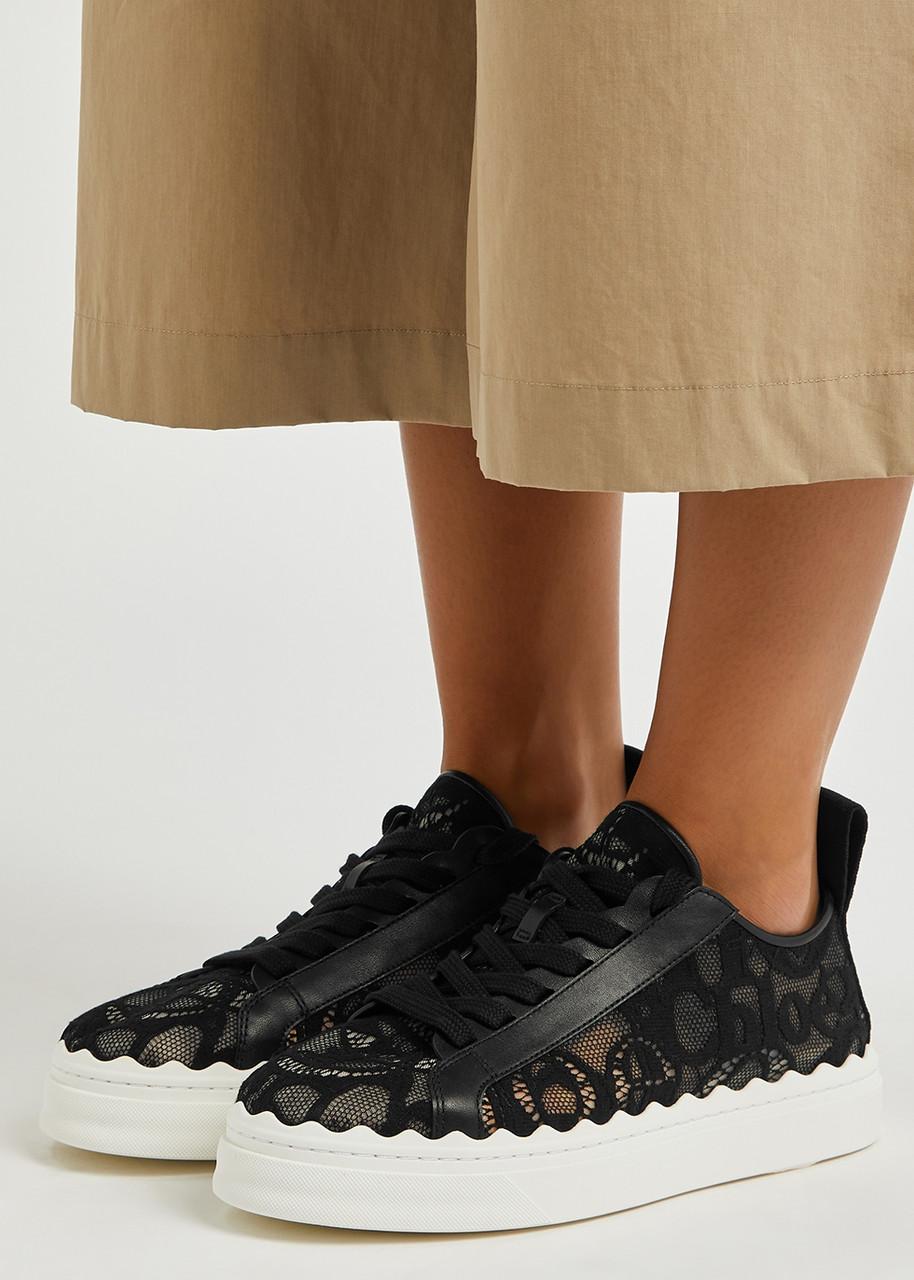 Chloe Chloe Lauren Lace Sneakers in Black Lyst