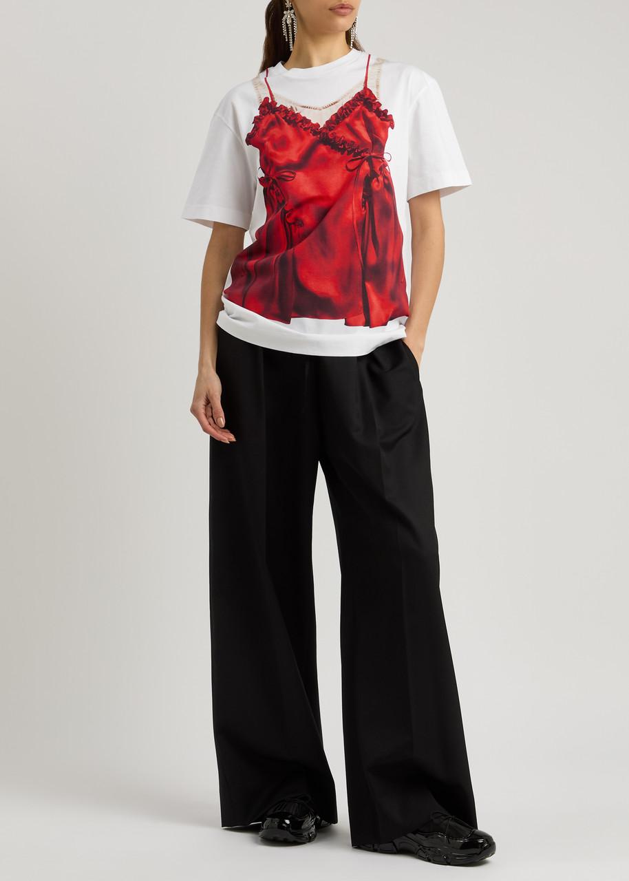 Simone Rocha Negligee Tromp 'Oeil Printed Cotton T-Shirt in