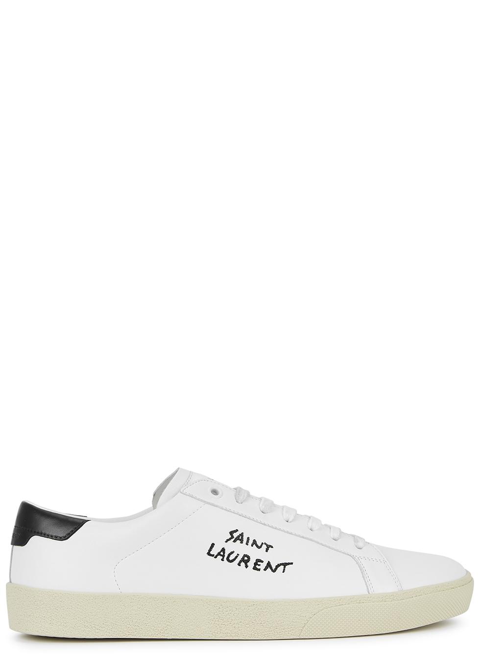 Saint Laurent Court White Leather Sneakers - Lyst