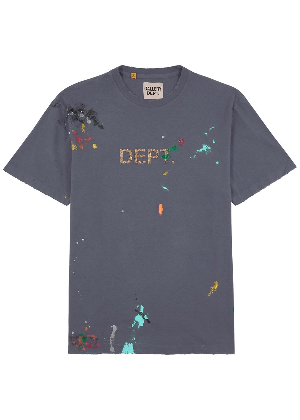 GALLERY DEPT. Paint-splatter Logo Cotton T-shirt in Blue for Men | Lyst