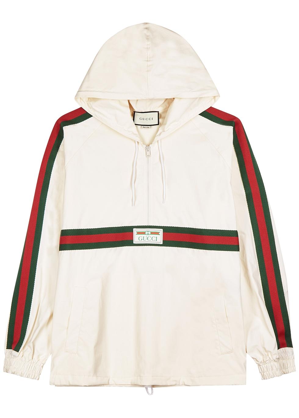 cotton canvas windbreaker with gucci label