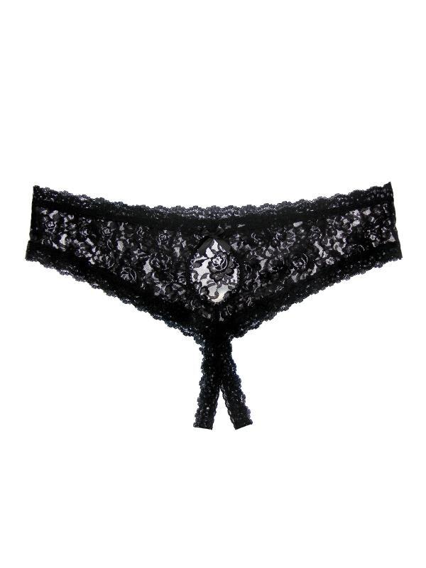 Hanky Panky Plus Size Cheeky Bikini Crotchless Panties in Black | Lyst