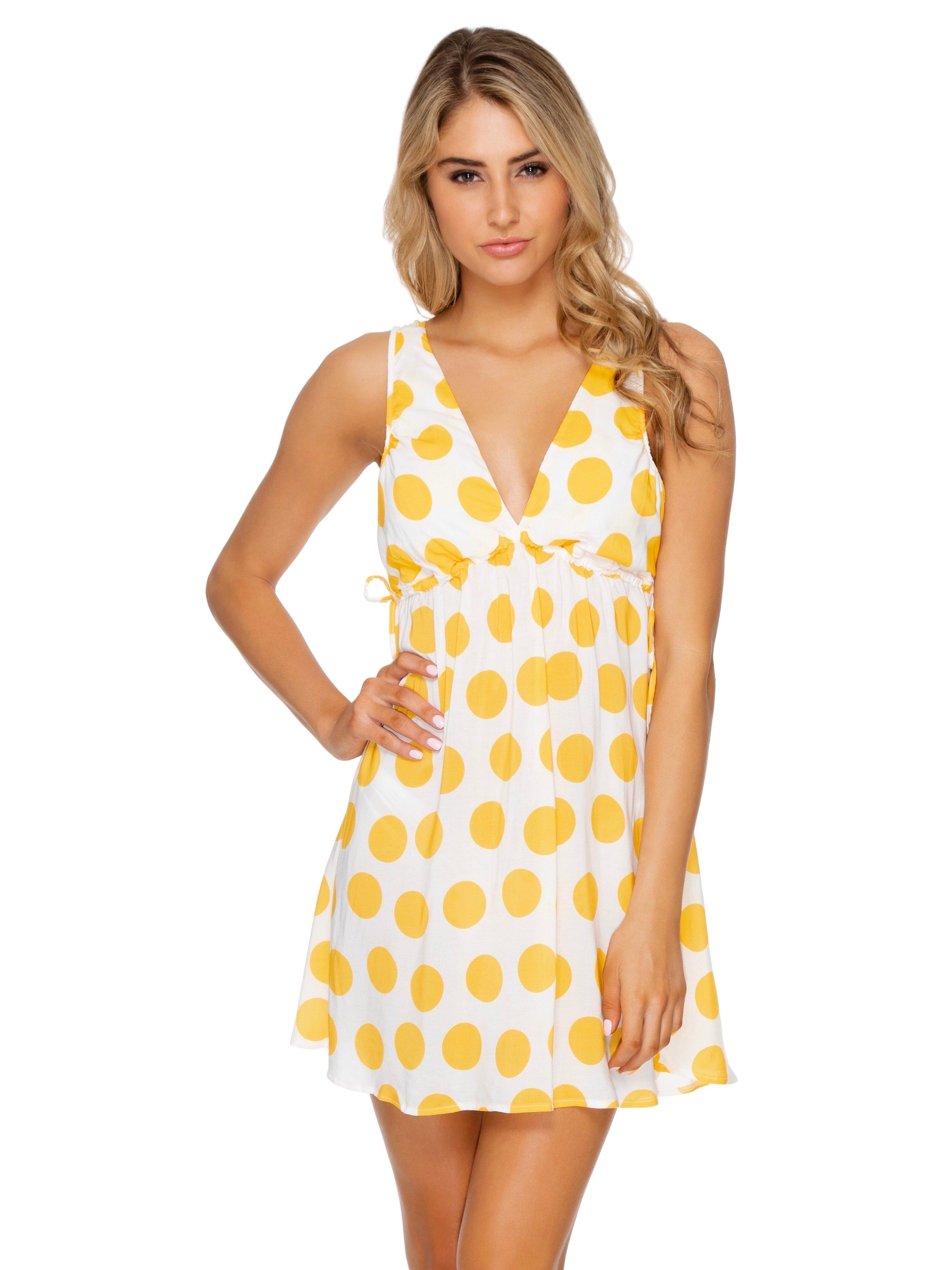 yellow short sundress