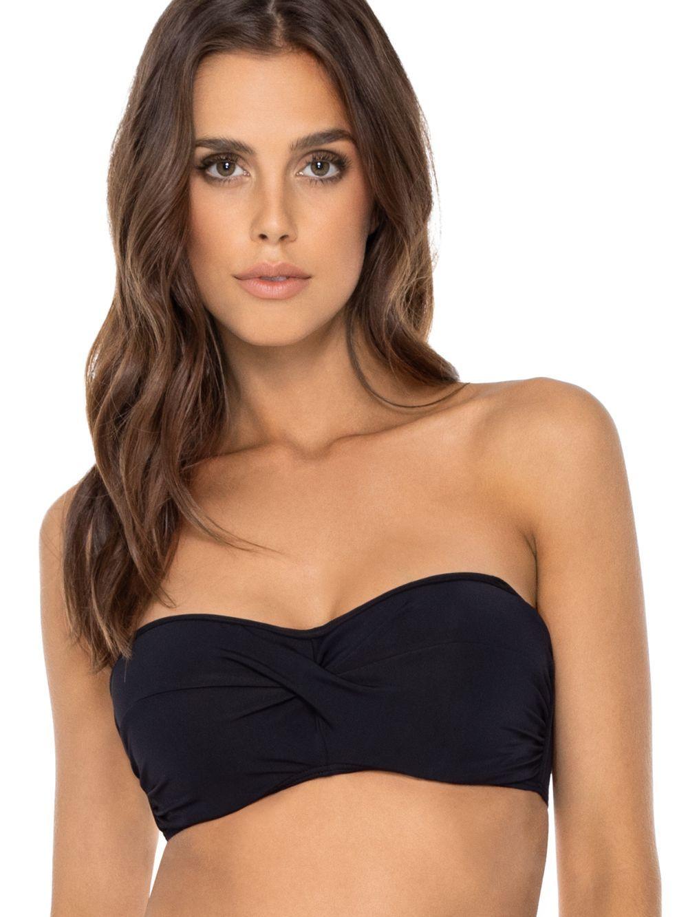 strapless black swimsuit top