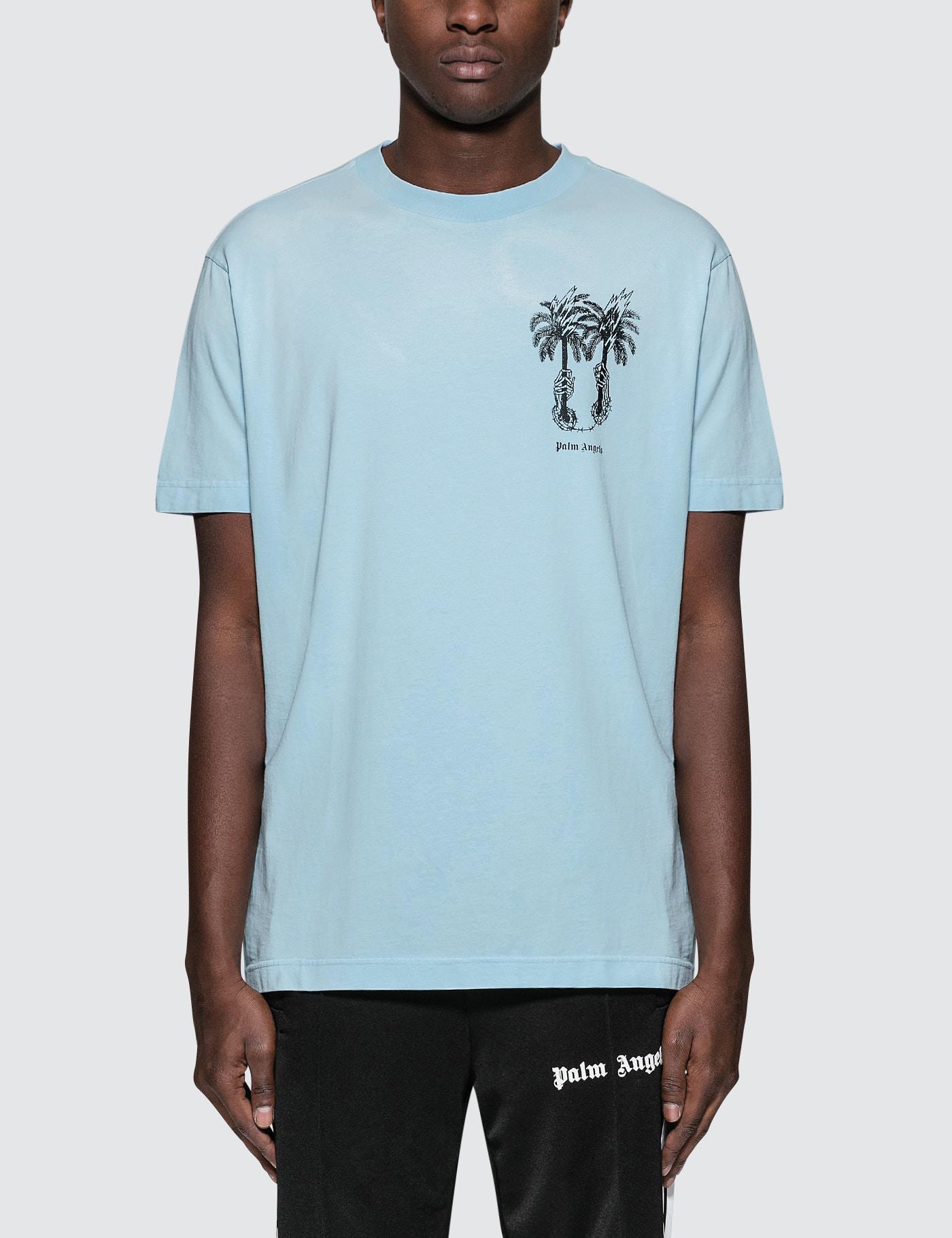 Palm Angels Cotton Light Blue Palms 