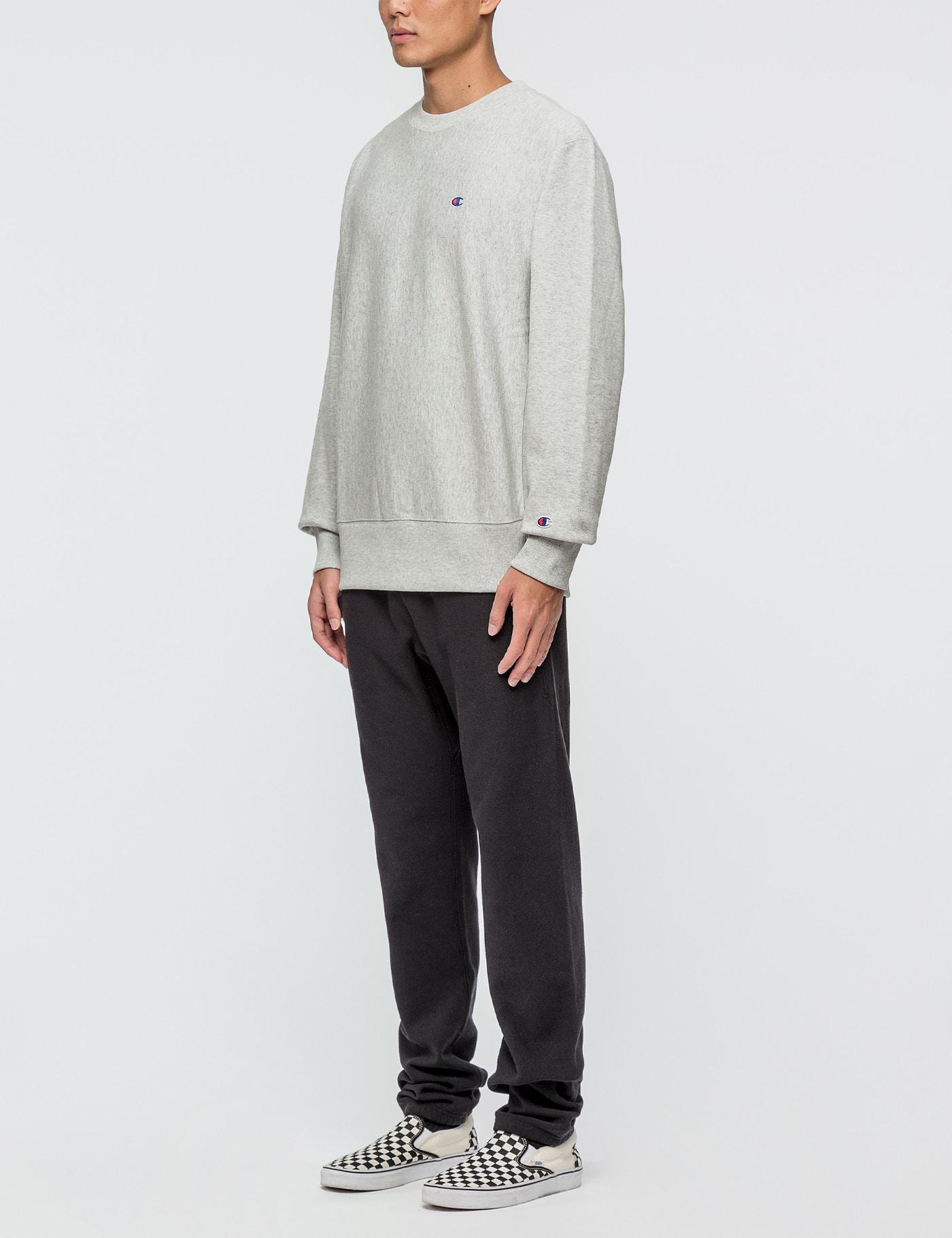 Champion Cotton Small Logo Sweatshirt in Grey (Gray) for Men - Lyst