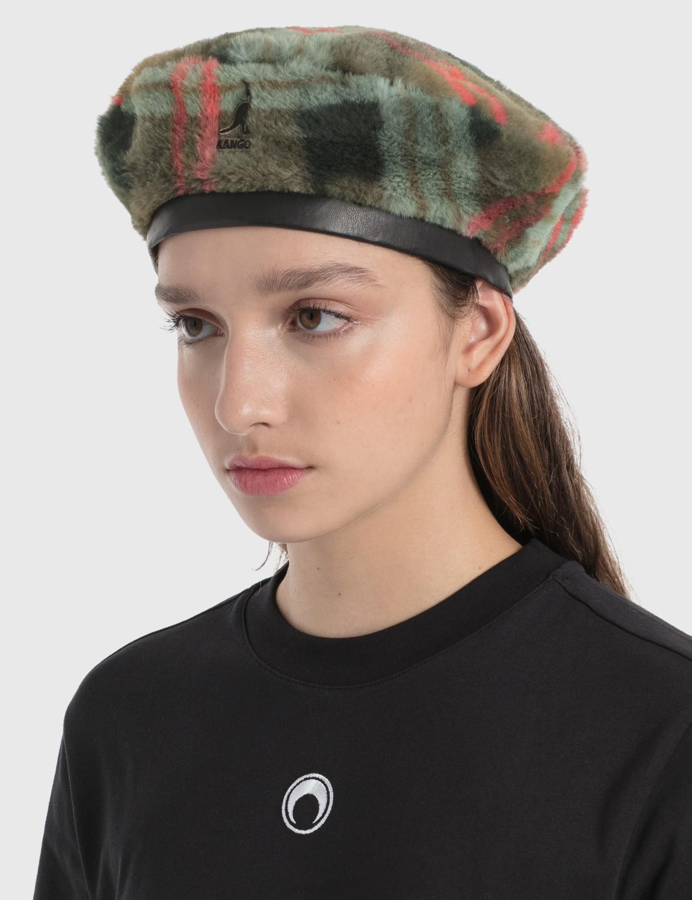 Newfancy Women Colorful Letter Print Faux Fur Beret Hats Artist One