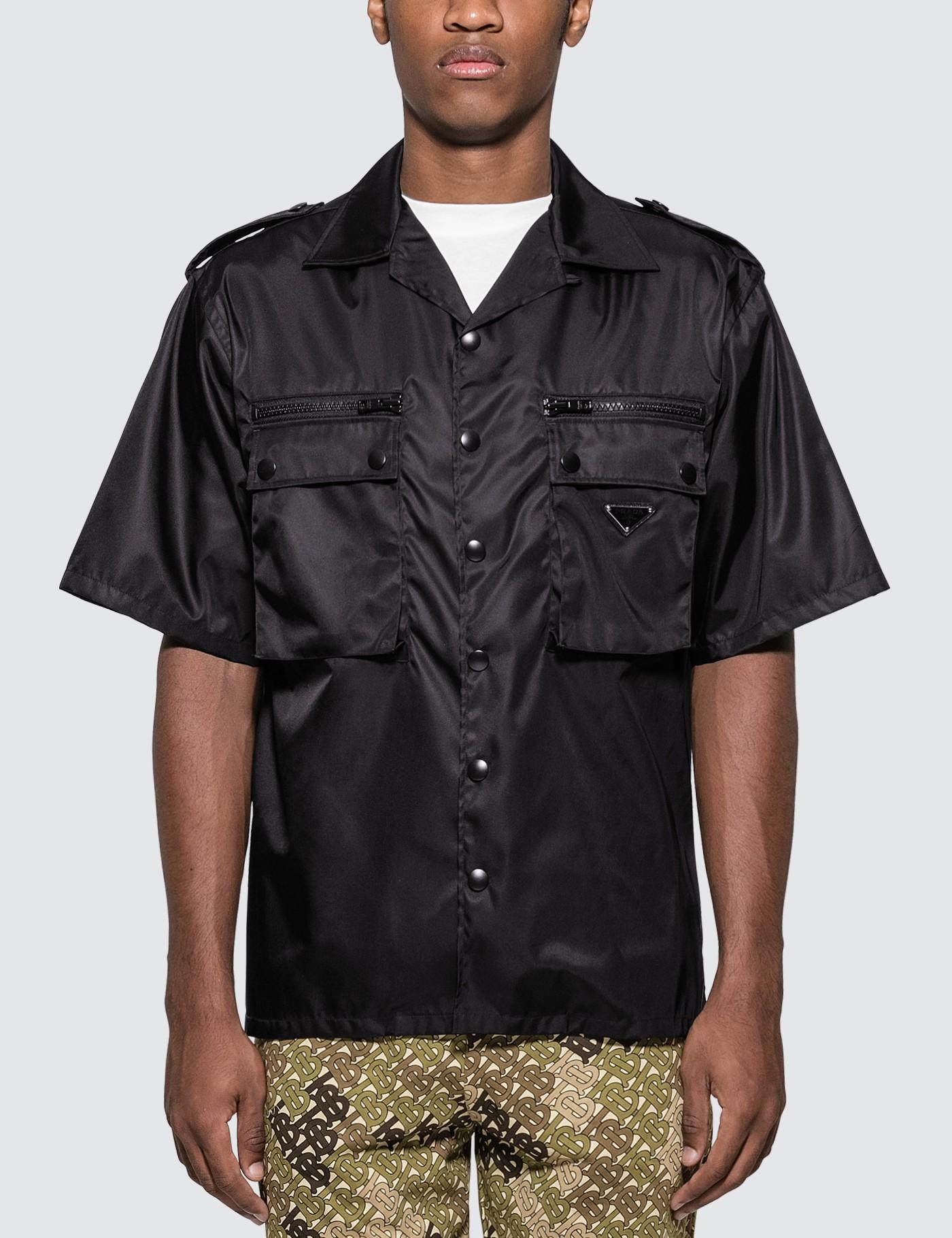 black shirt with epaulettes