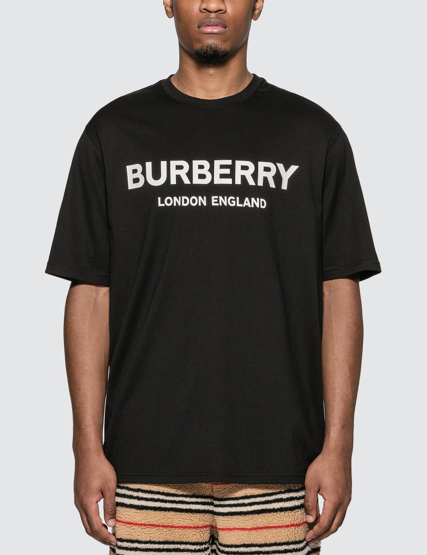 Burberry Logo Print Cotton T Shirt in Black for Men | Lyst