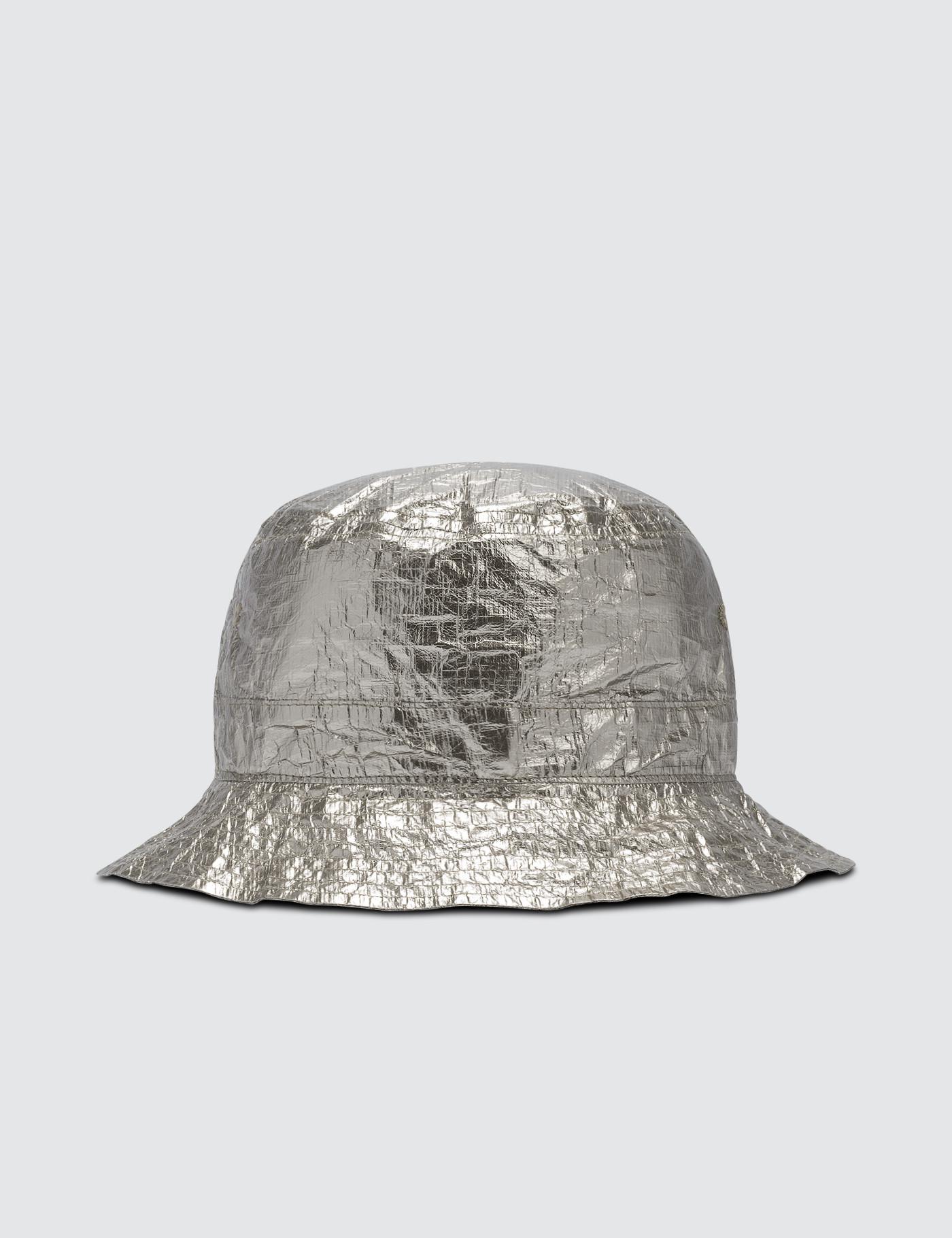 silver bucket hat