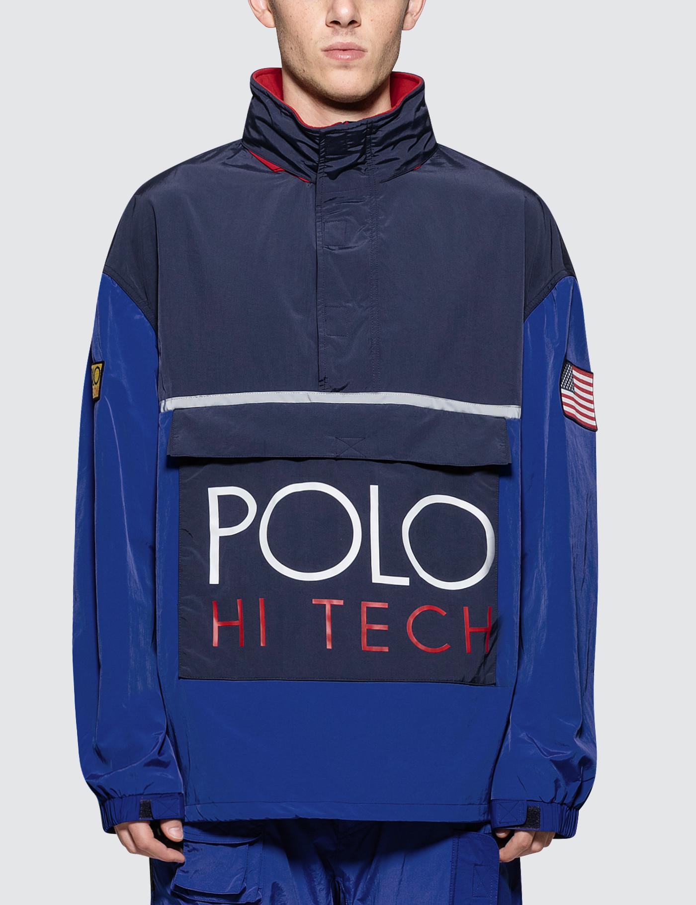 Polo Ralph Lauren Fleece Hi Tech Jacket in Navy (Blue) for Men | Lyst