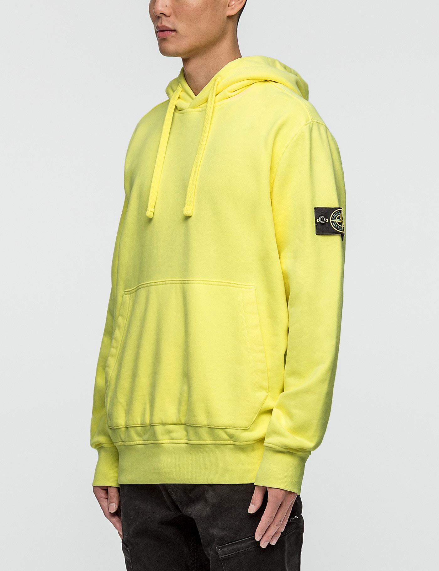 Stone Island Cotton Hooded Sweatshirt in Yellow for Men - Lyst