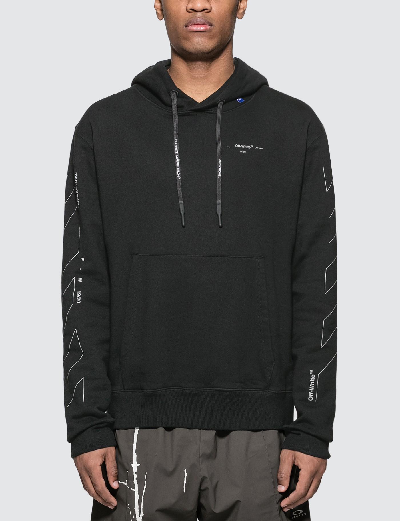 off white diag unfinished slim hoodie