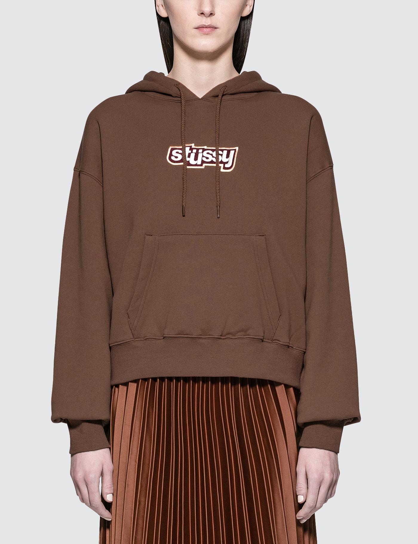stussy hoodie brown