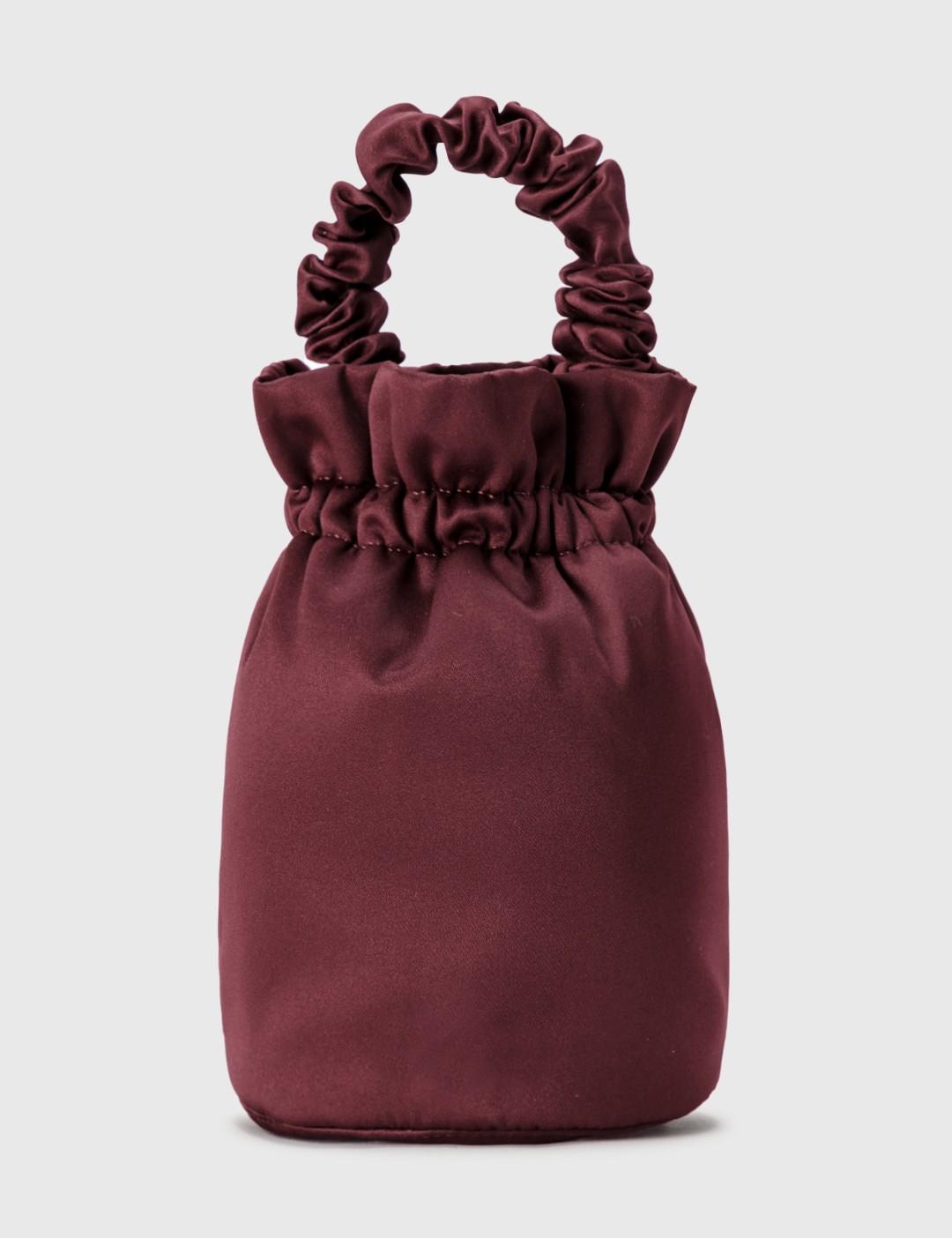 Ganni Occasion Ruched Top Handle Bag in Red | Lyst