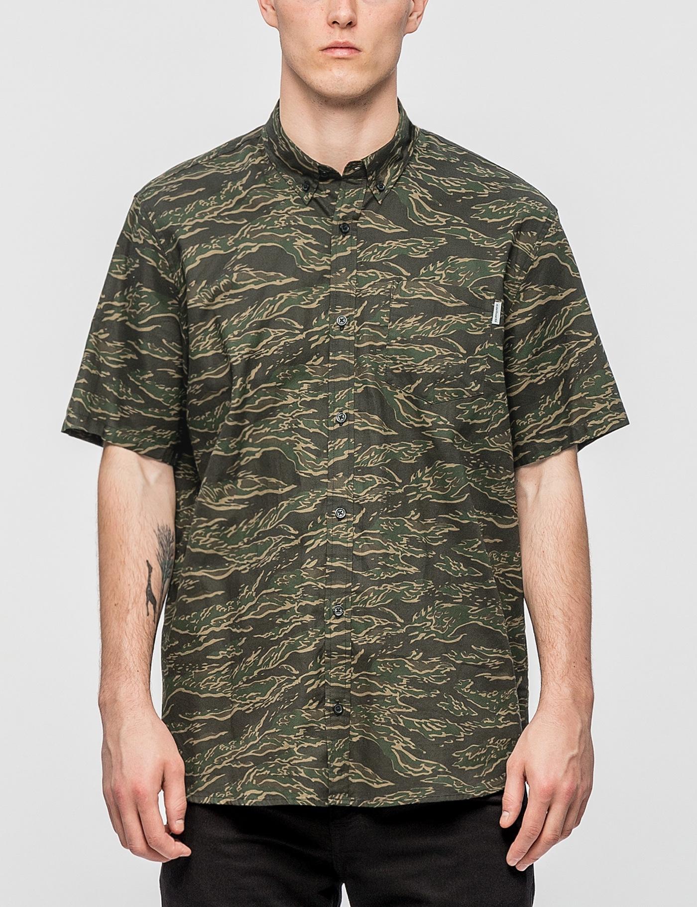 Carhartt WIP Cotton Tiger Camo S/s Shirt in Green for Men - Lyst