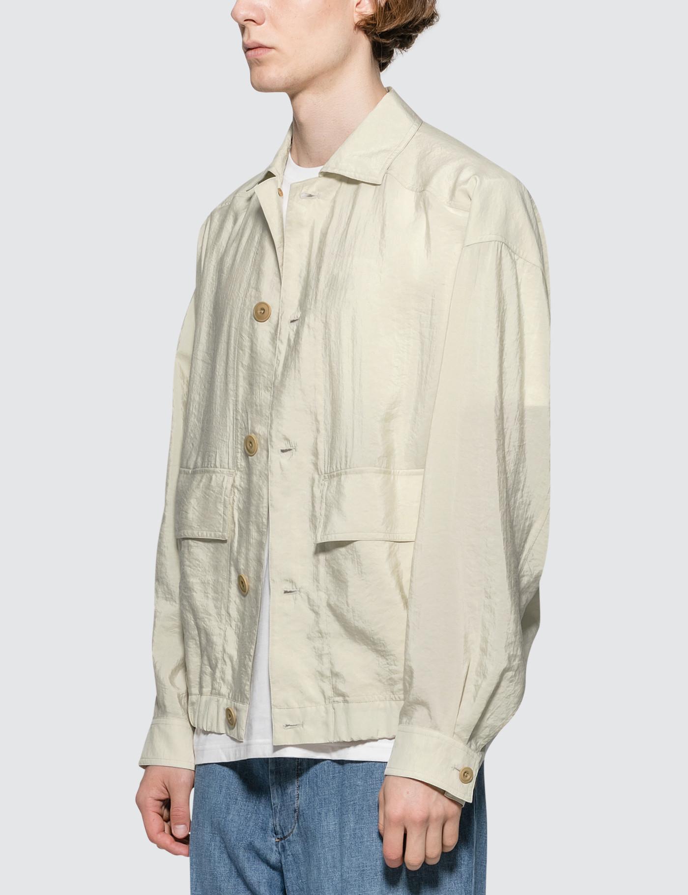 Lemaire Silk Oversized Blouson Jacket in Beige (Natural) for Men - Lyst