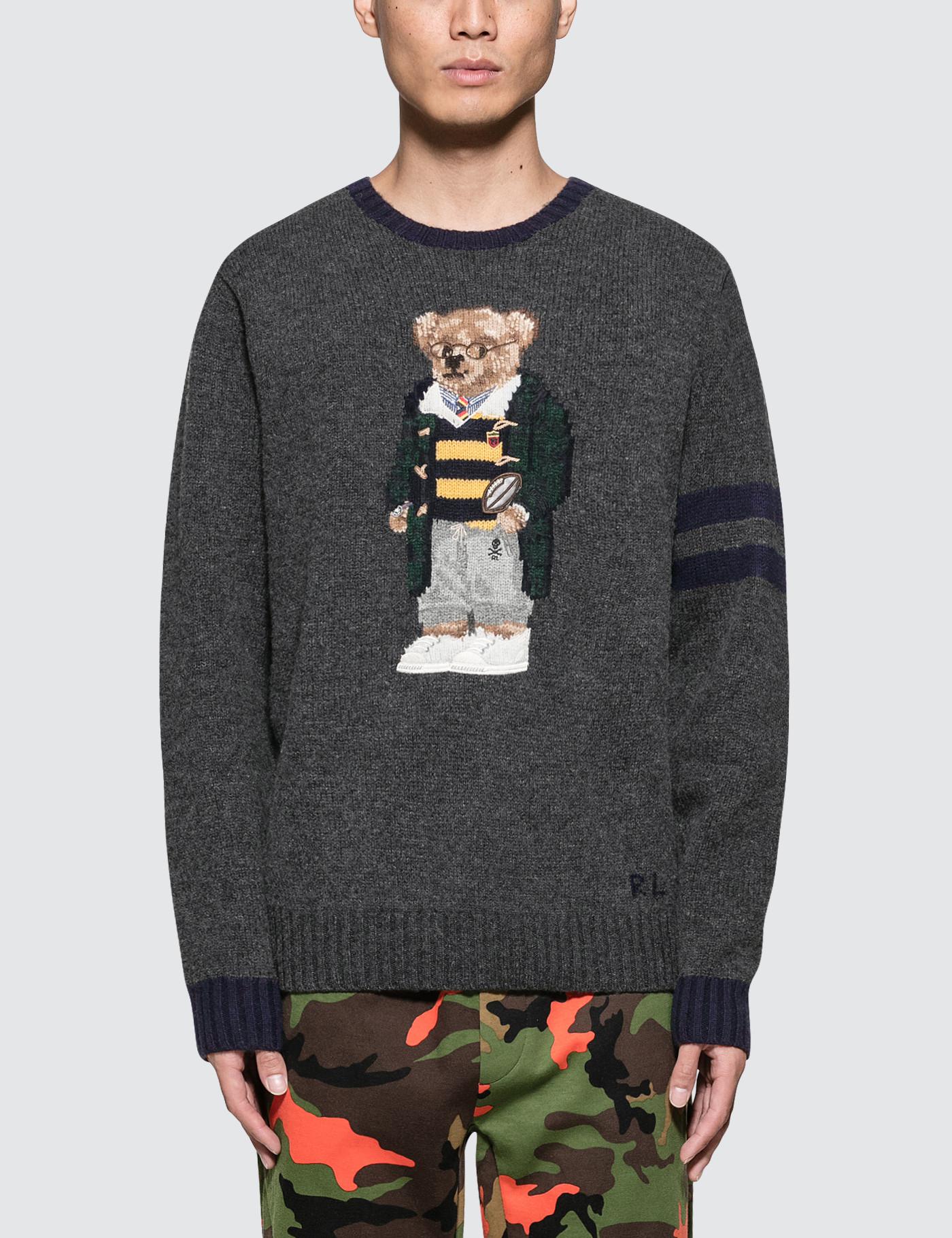 polo bear grey sweater