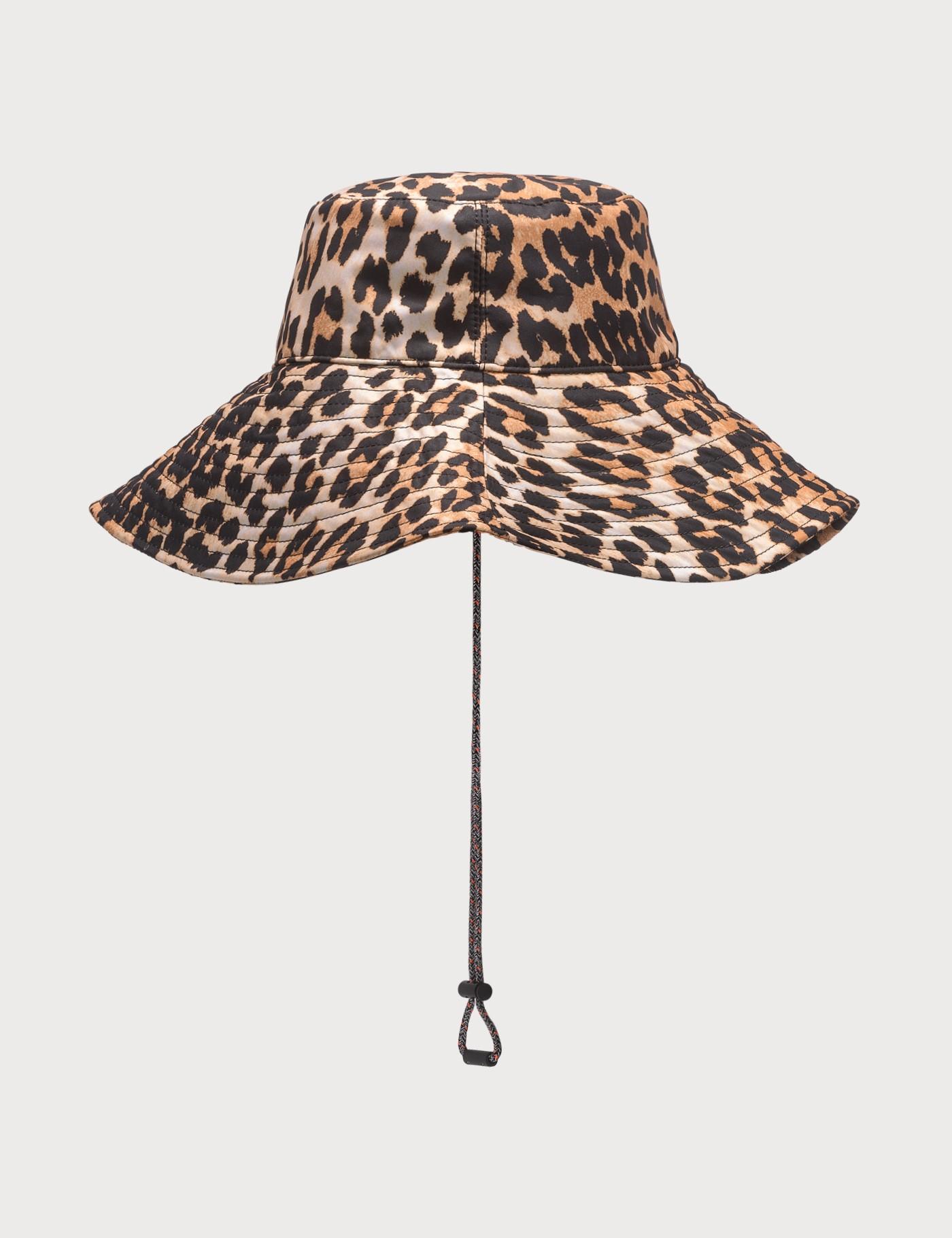 ganni bucket hat leopard