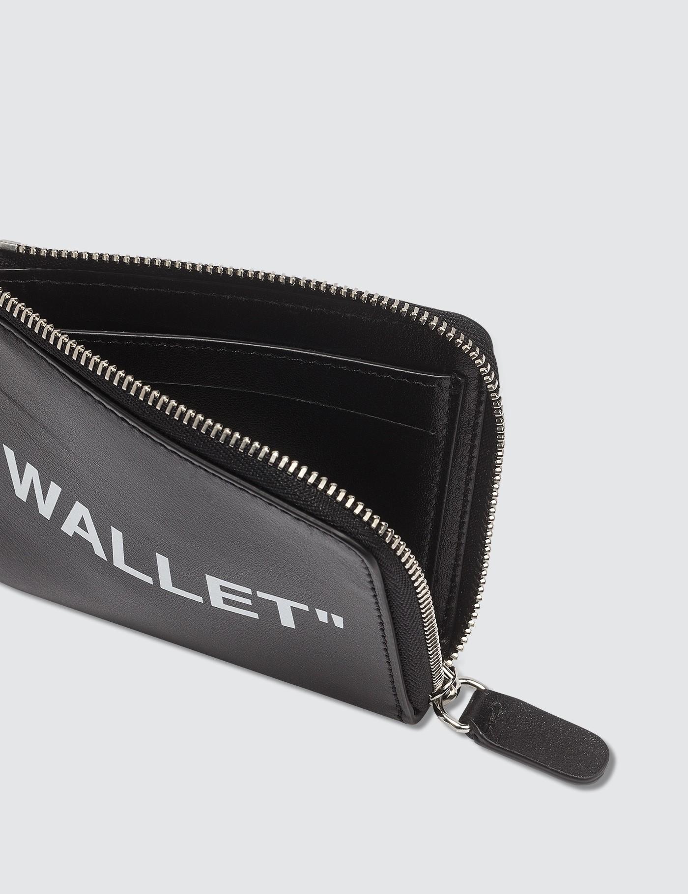 Off-White c/o Virgil Abloh Leather Quote Chain Wallet in Black for Men - Lyst