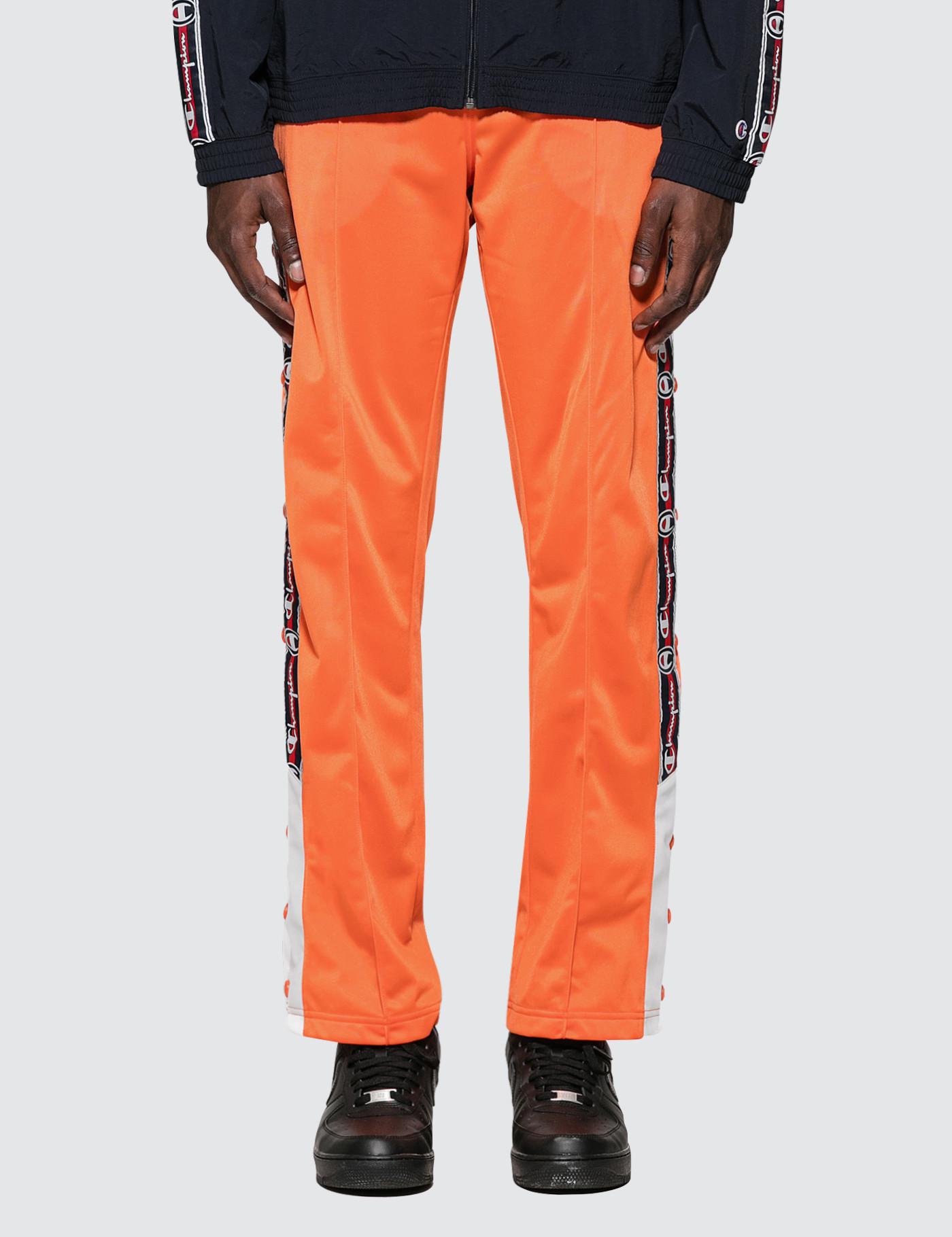 snap button track pants mens