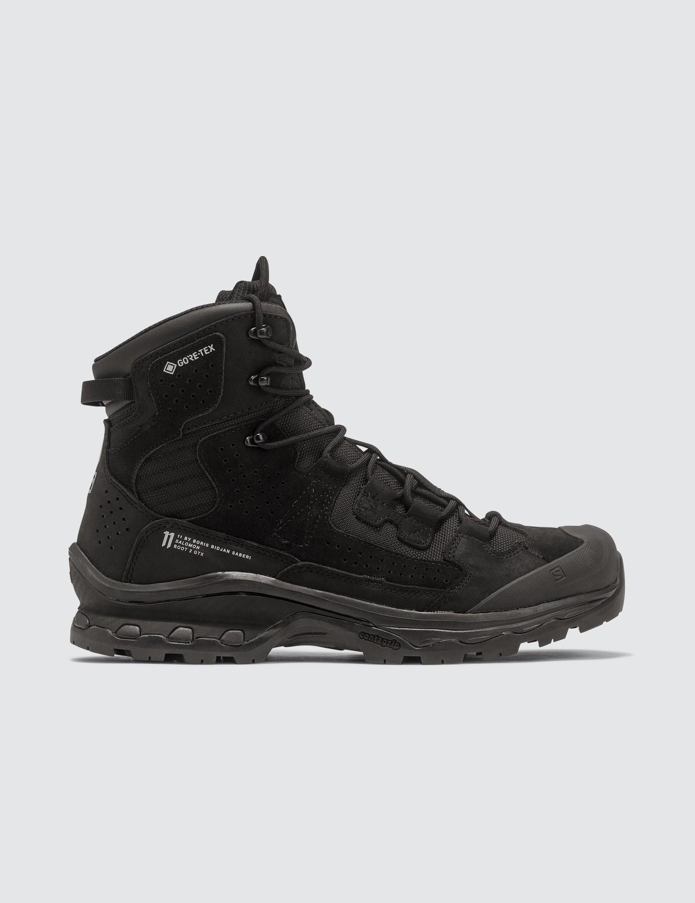 Boris Bidjan Saberi 11 Suede X Salomon Boots in Black for