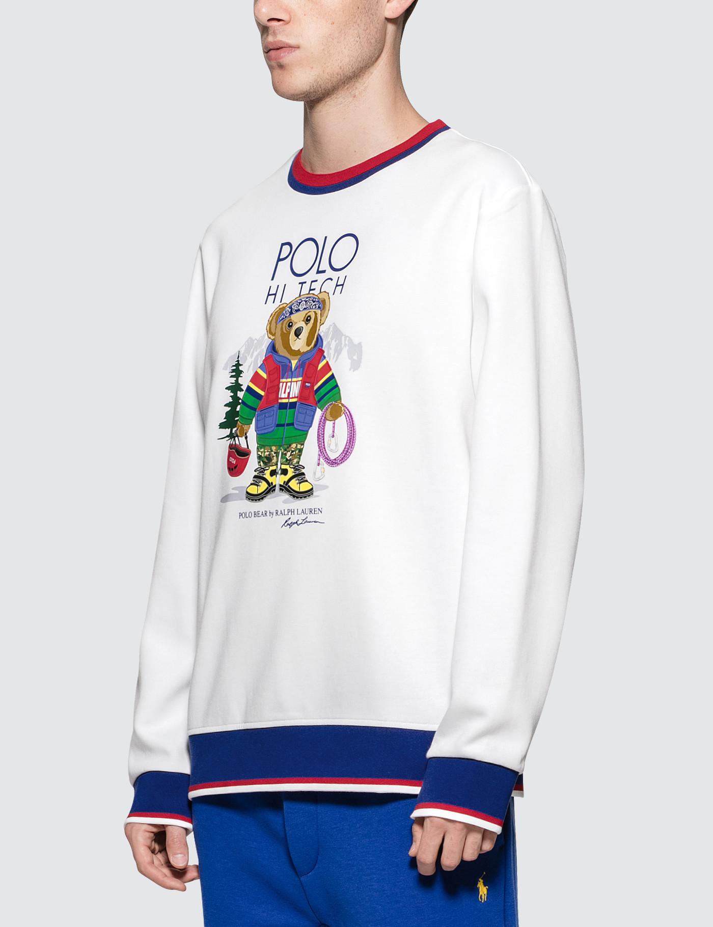 Polo Ralph Lauren Hi Tech Bear Sweatshirt in White for Men | Lyst