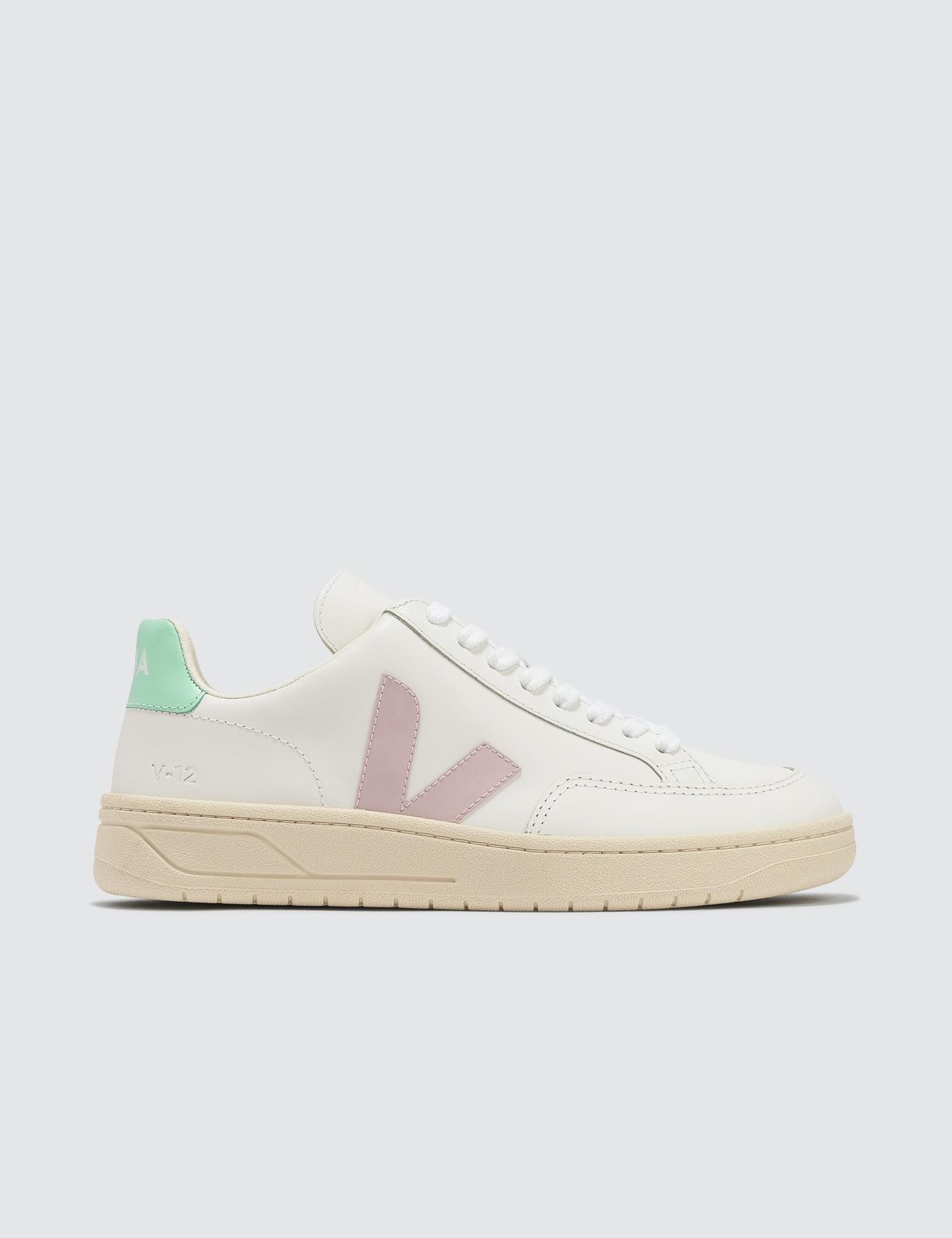 Veja V12 Leather Extra White Parme Turquoise - Lyst