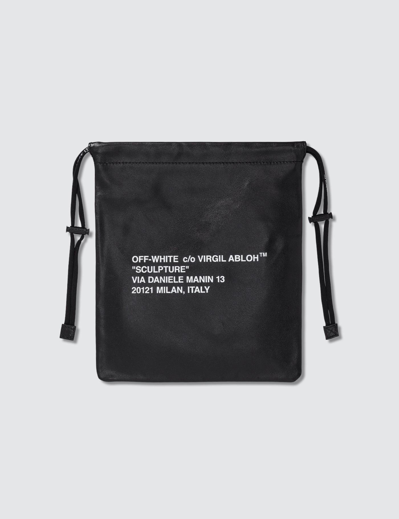 off white leather pouch