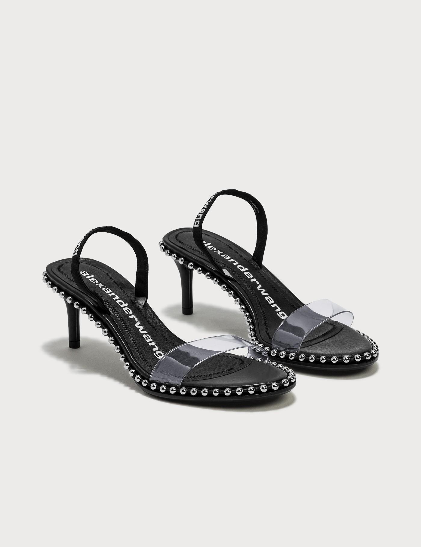 alexander wang black satin ivy heeled sandals