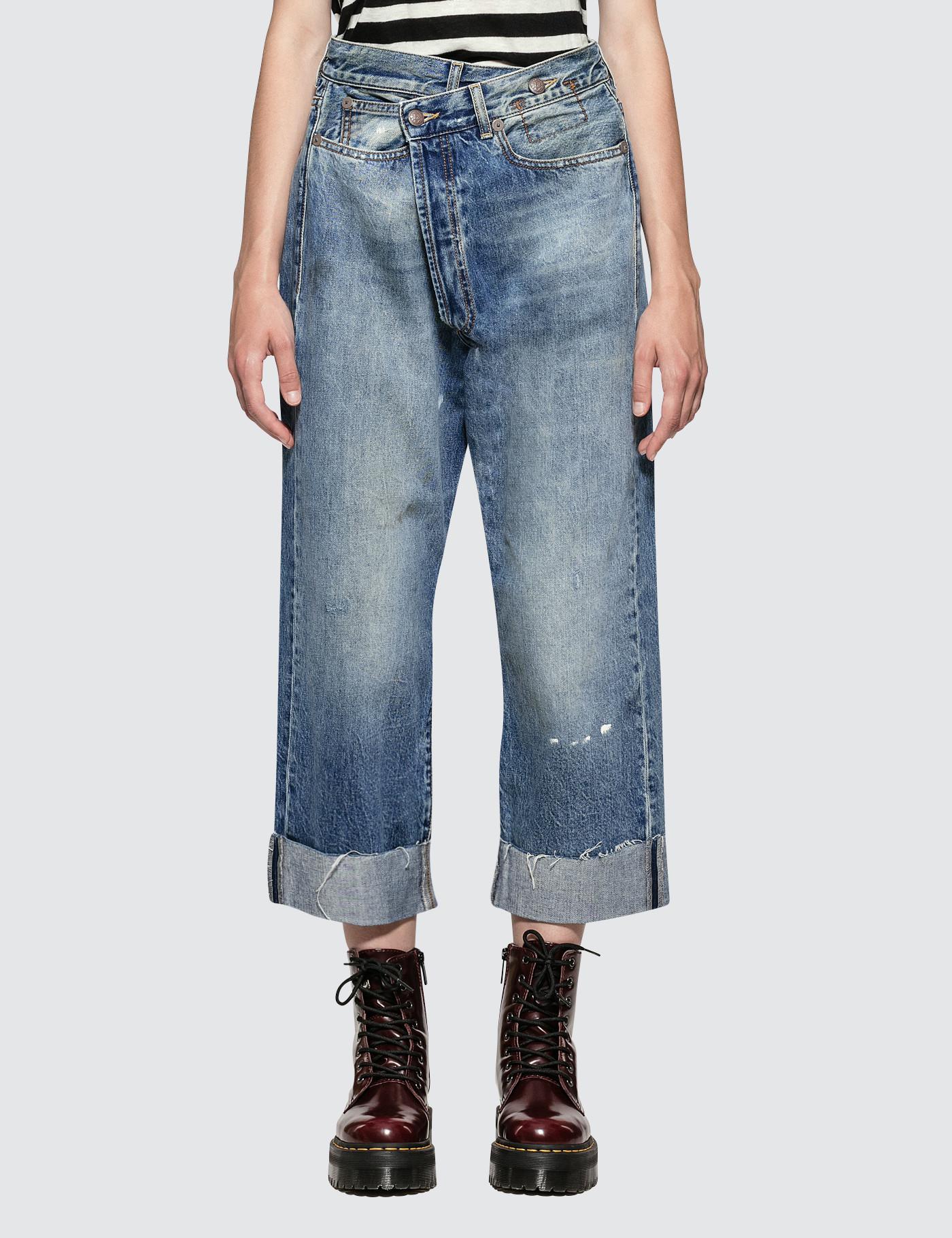 R13 Denim Crossover Jeans in Blue - Lyst