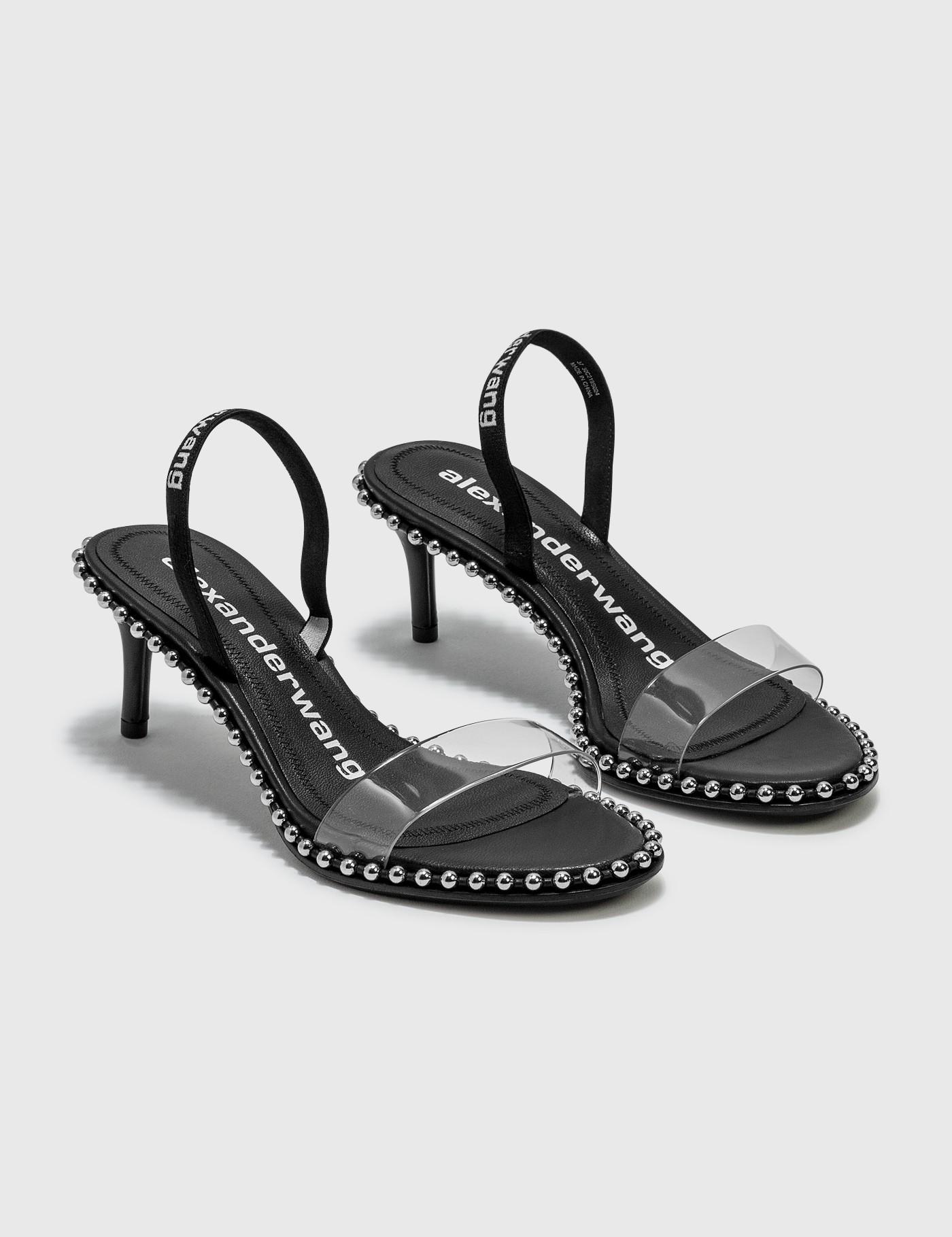 Alexander Wang Nova Studded Pcv Slingback Sandals in Black | Lyst