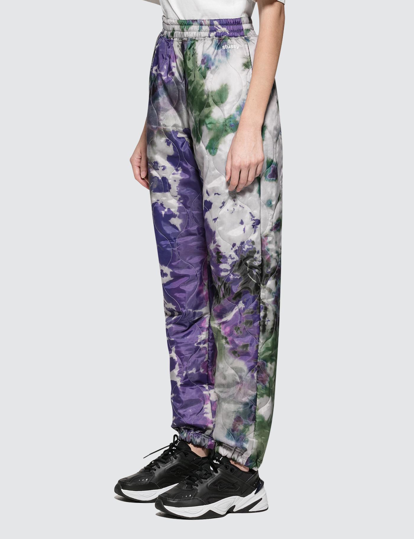 Stussy Synthetic Curtis Tie Dye Quilted Pants - Lyst