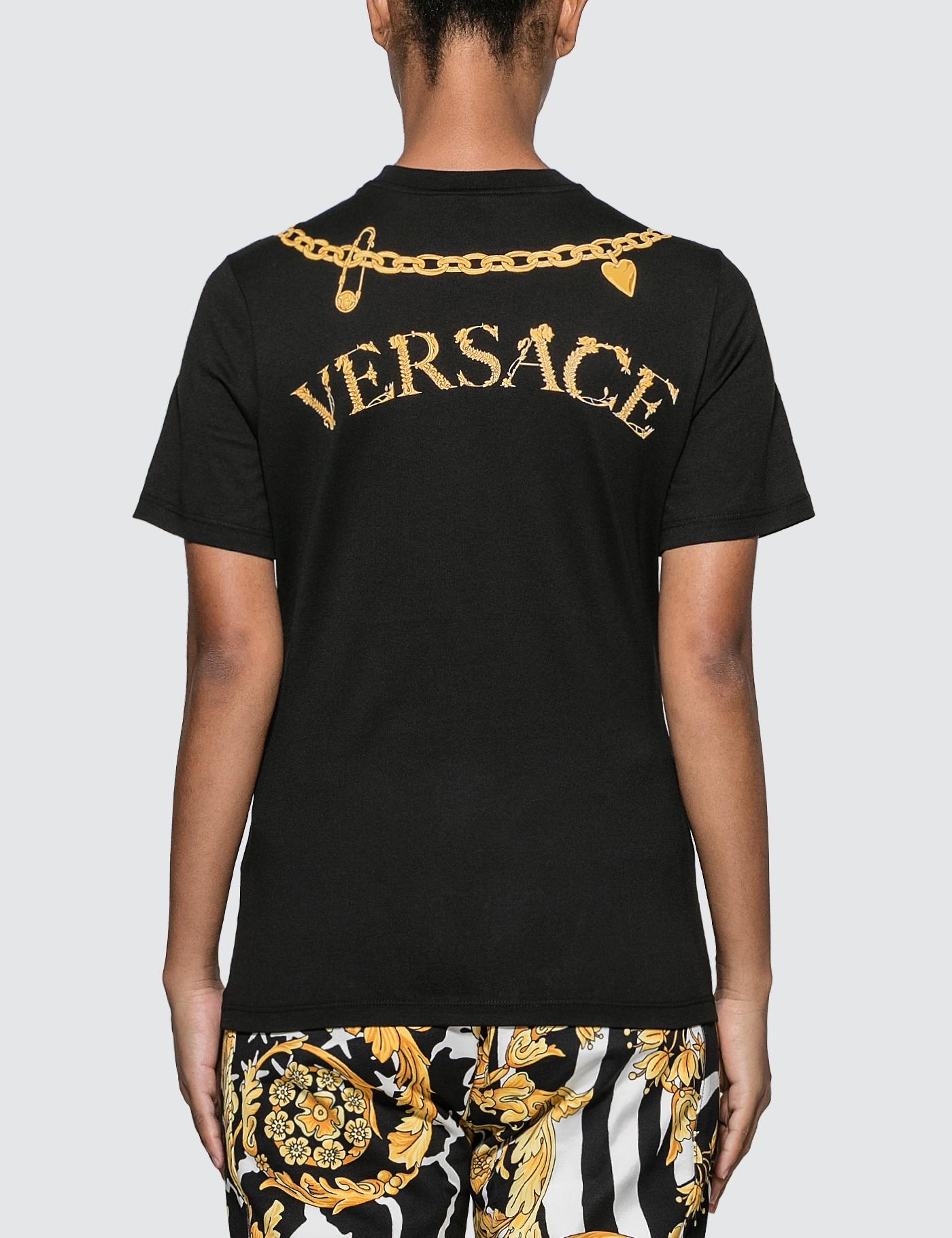 Versace Cotton Virtus Motif T-shirt in Black - Lyst
