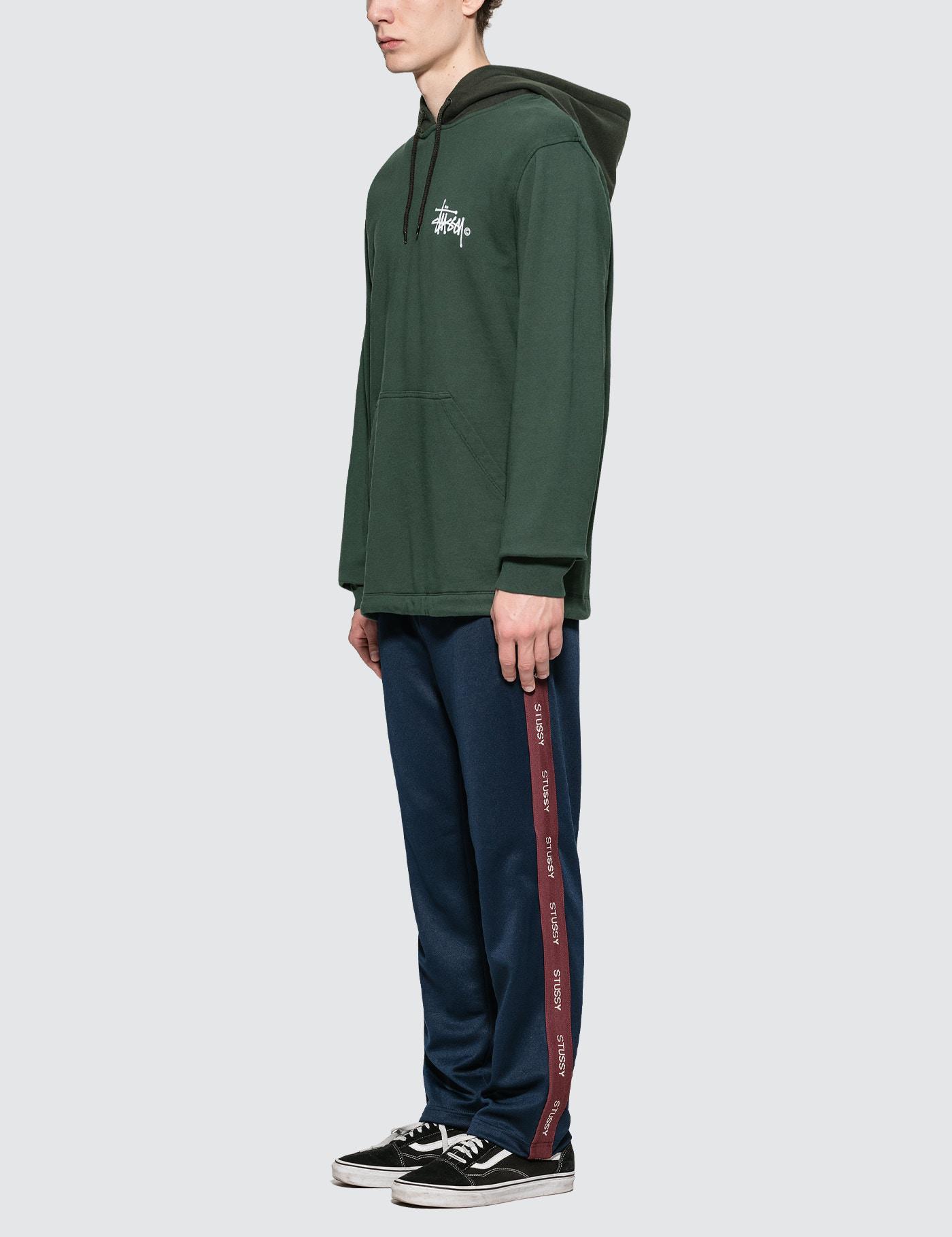 stussy two tone hoodie green