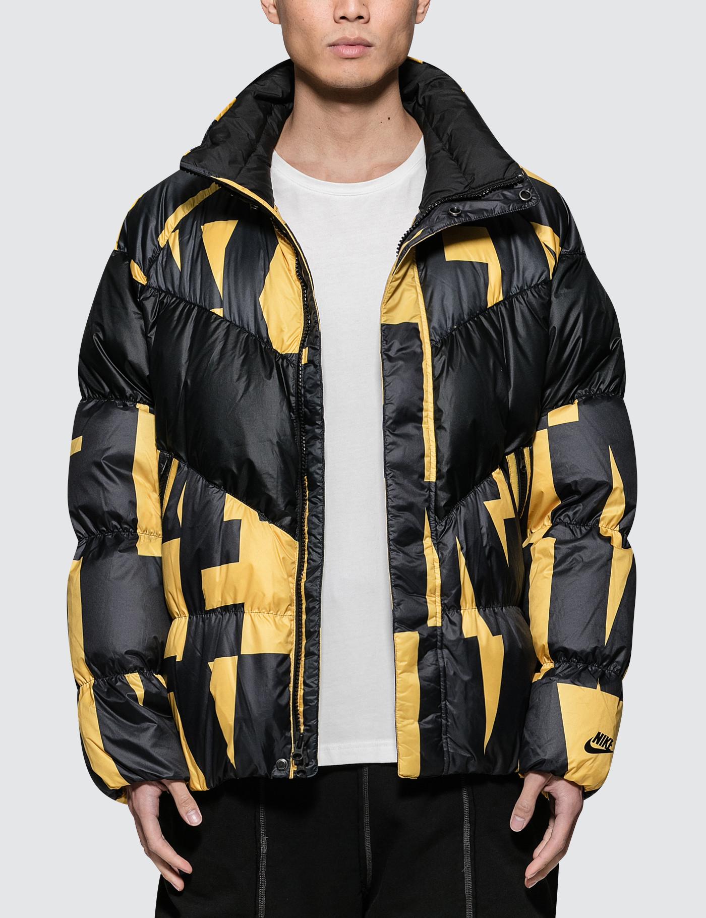 Nike Fleece Sportswear Down Fill Jacket in Yellow for Men - Lyst