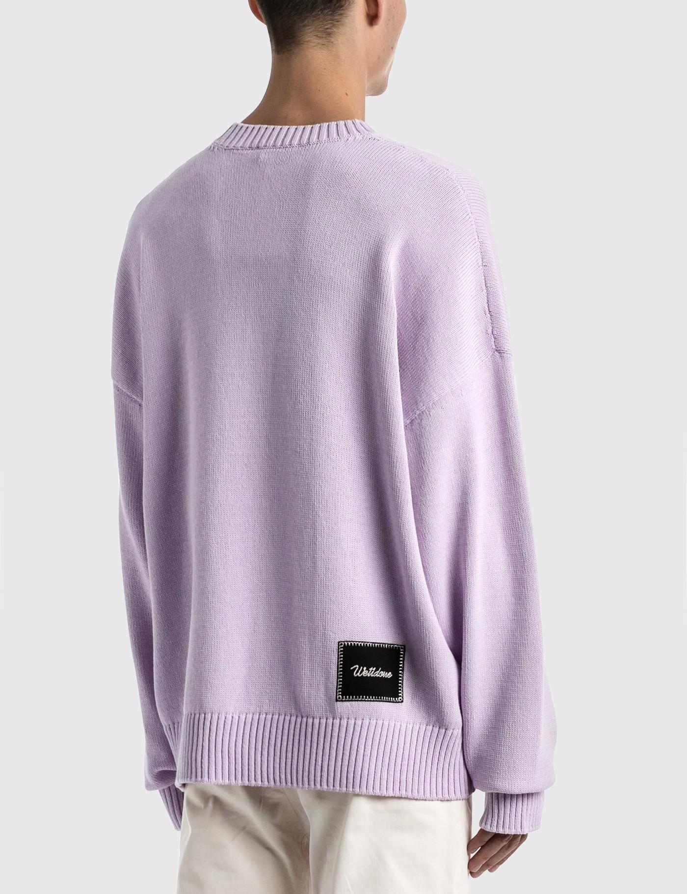 we11done Printed Knit Sweater in Pink for Men - Lyst