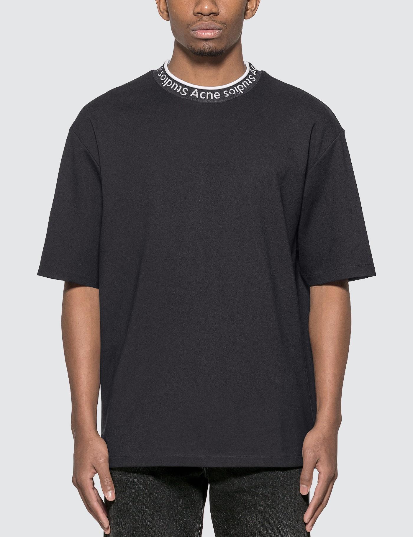 acne logo neck t shirt