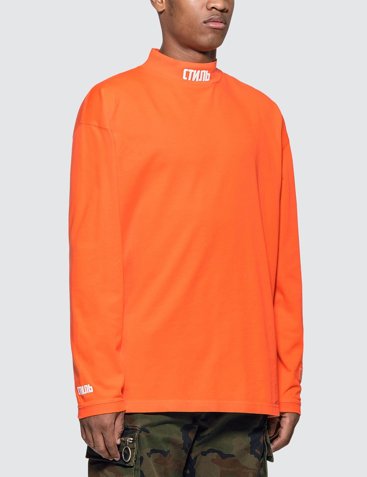 Heron Preston Cotton Ctnmb Long Sleeve T-shirt in Orange for Men - Lyst