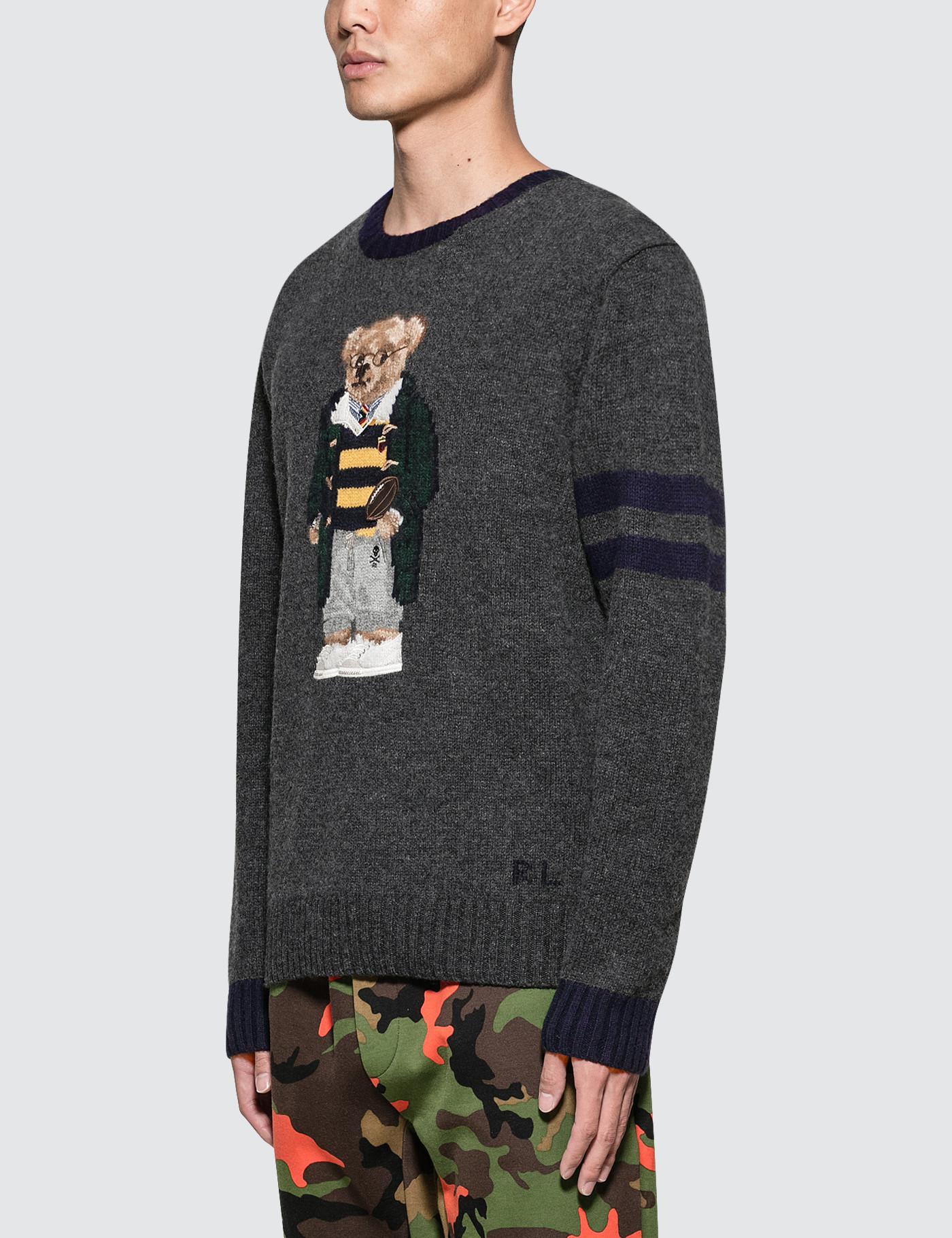 polo bear grey sweater