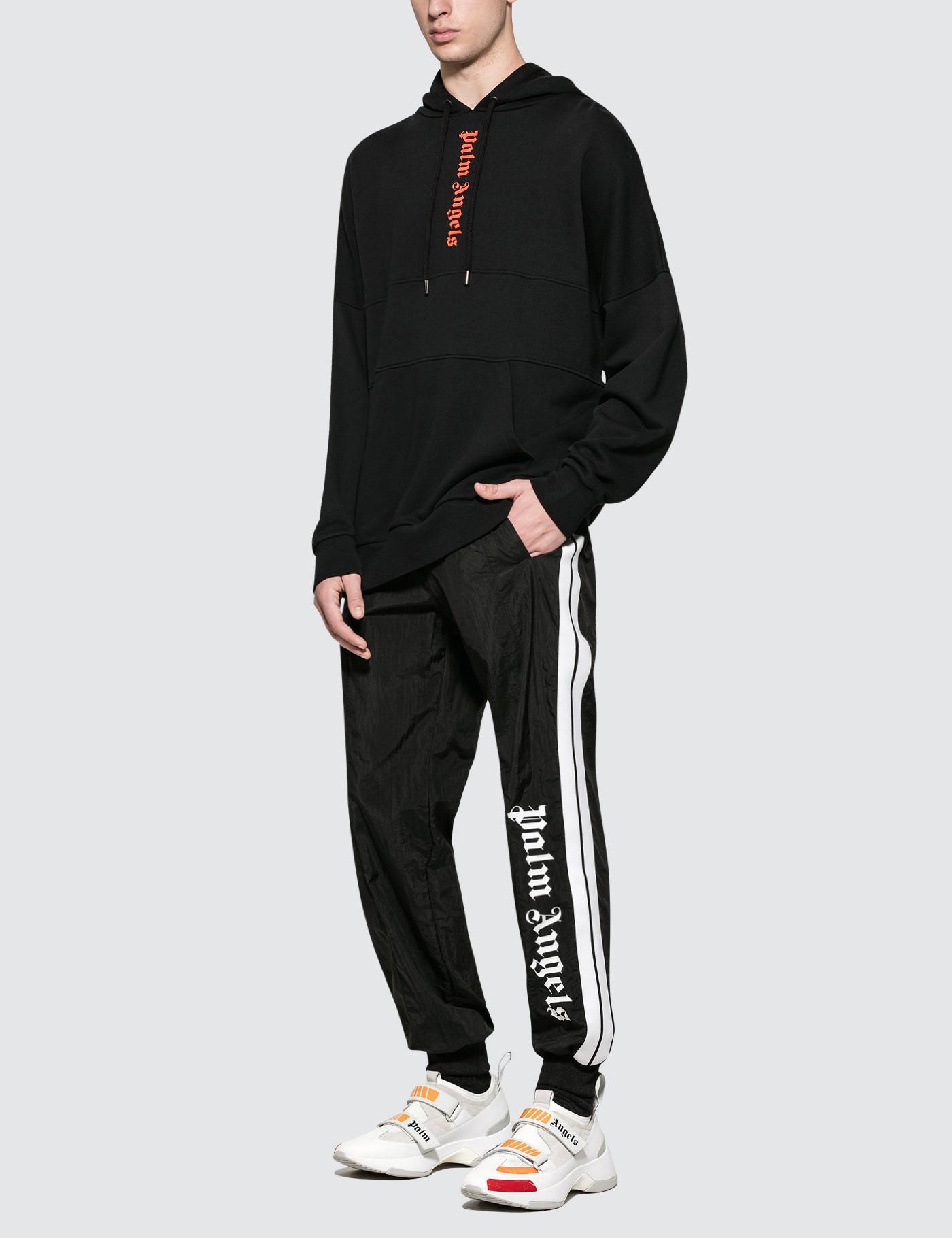 Palm Angels Cotton 3 Colors Logo Over Hoodie in Black for Men - Lyst