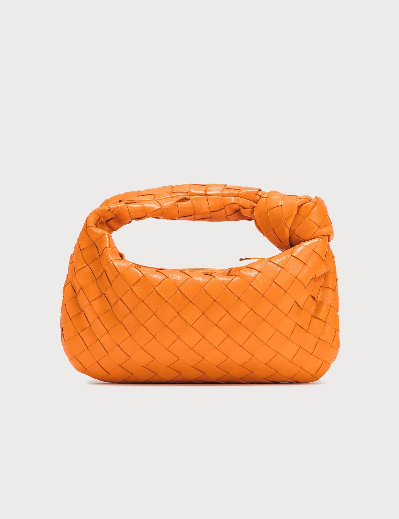 Bottega Veneta Leather Mini Jodie Bag in Orange | Lyst