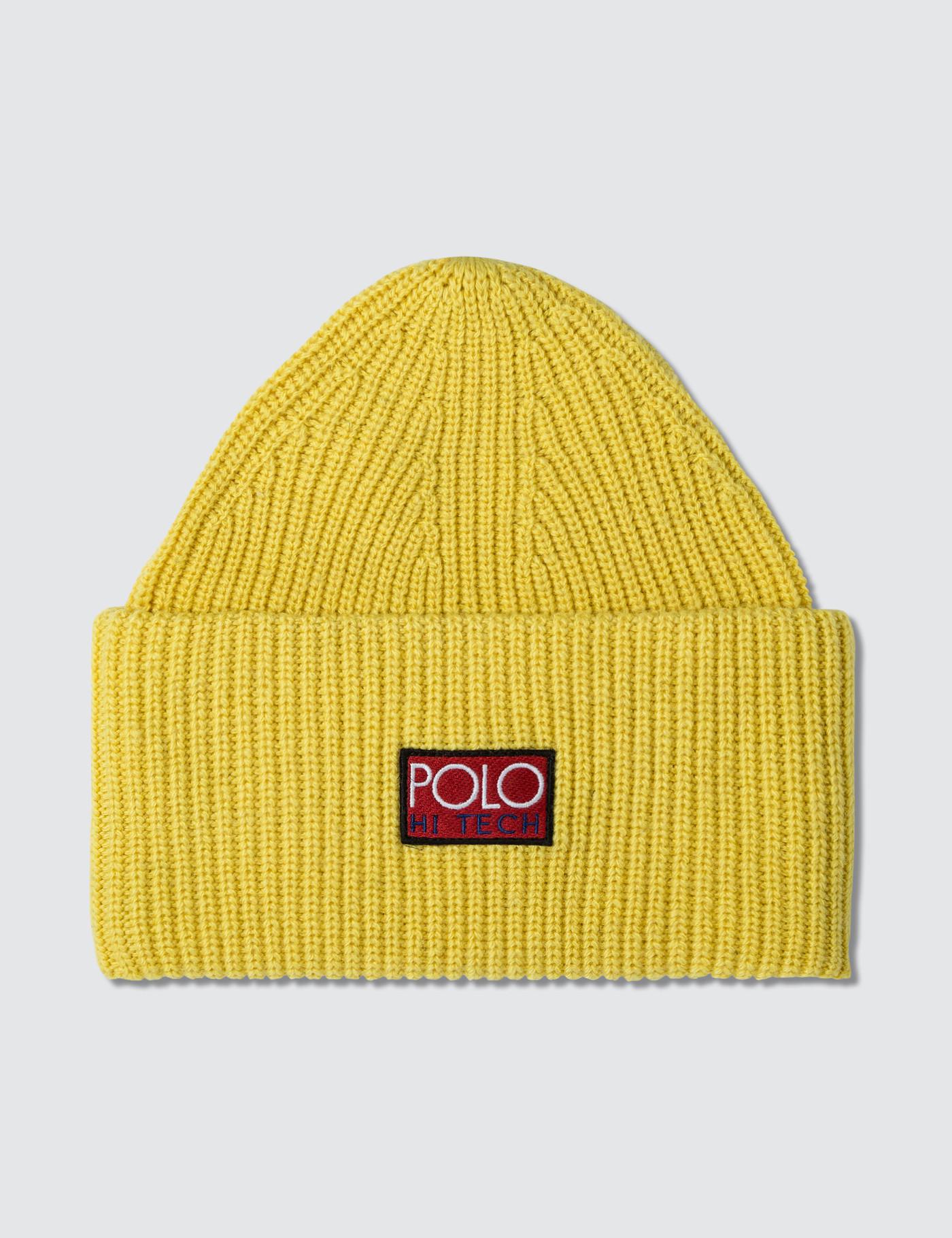 Polo Ralph Lauren Synthetic Hi Tech Knit Beanie in Yellow for Men - Lyst