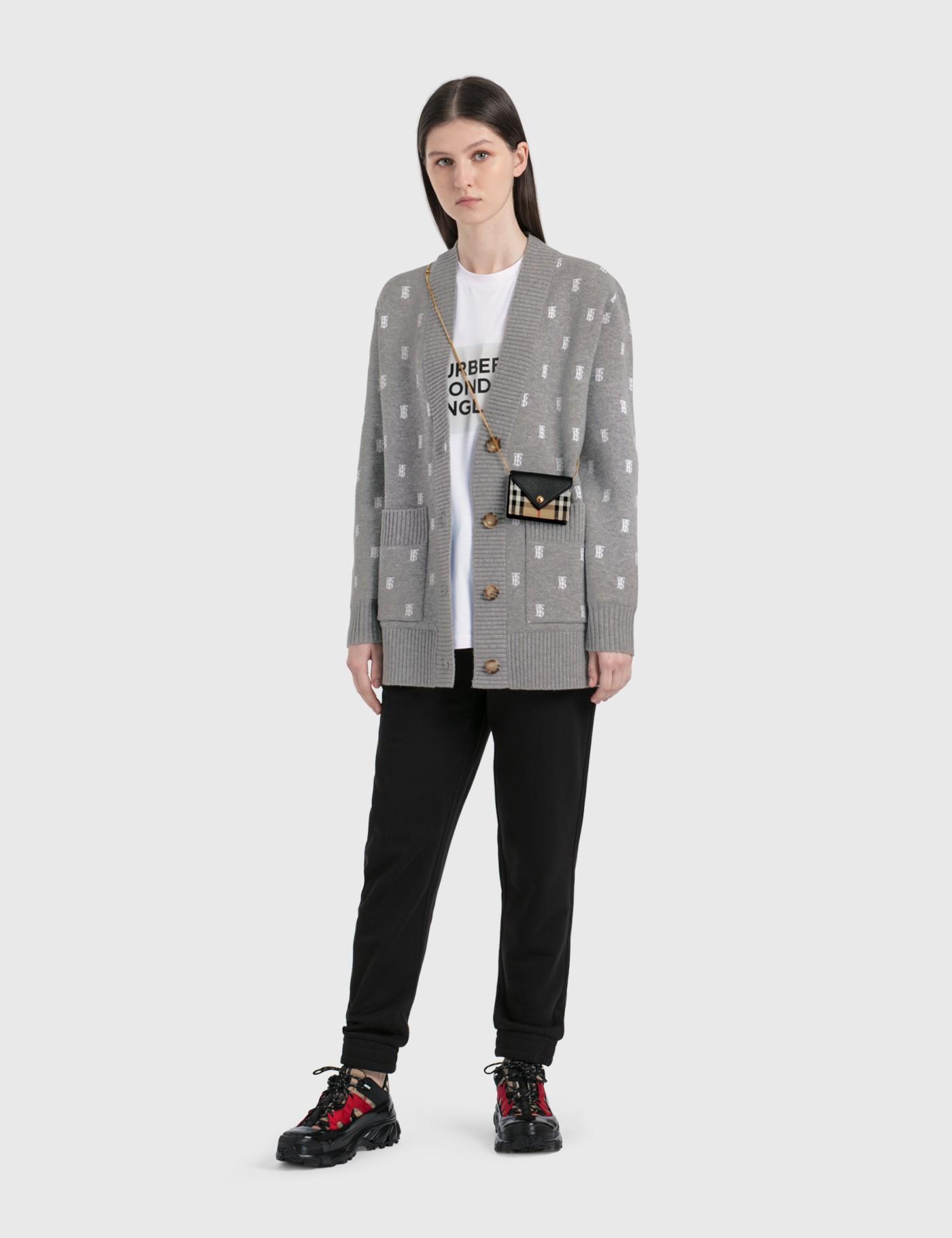 burberry vintage check card case with detachable strap