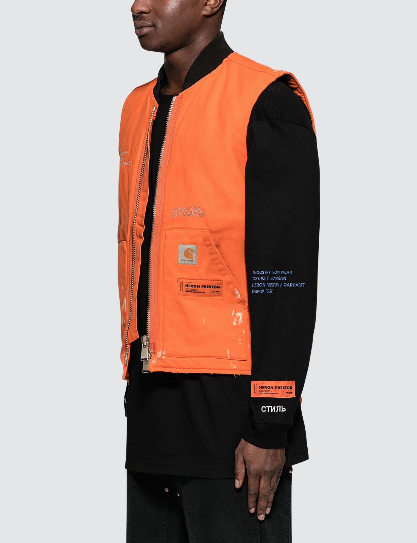 Heron Preston Cotton X Carhartt Vest in Orange for Men - Lyst