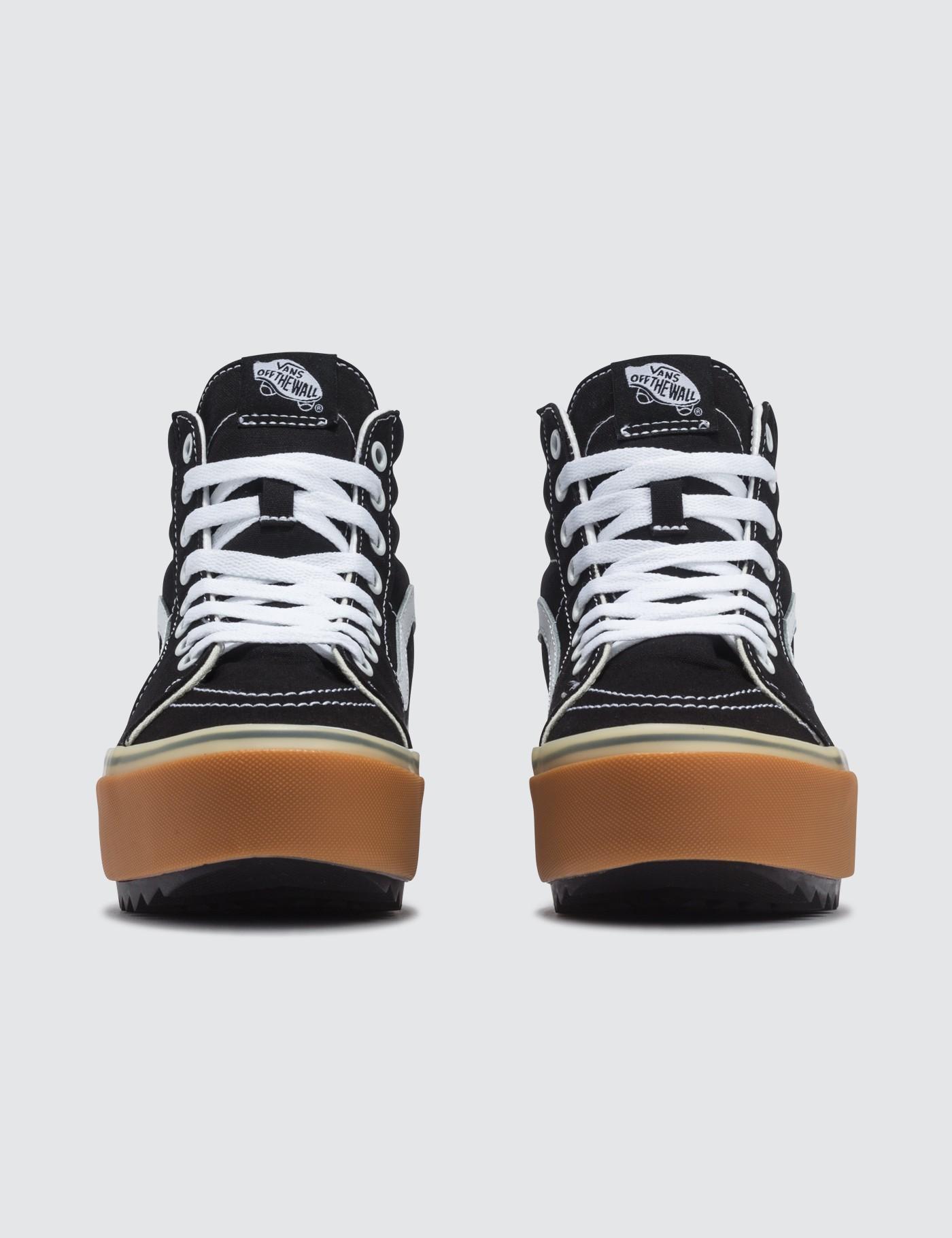 Vans Rubber Sk8hi Stacked Platform Woman's Black Sportshoes