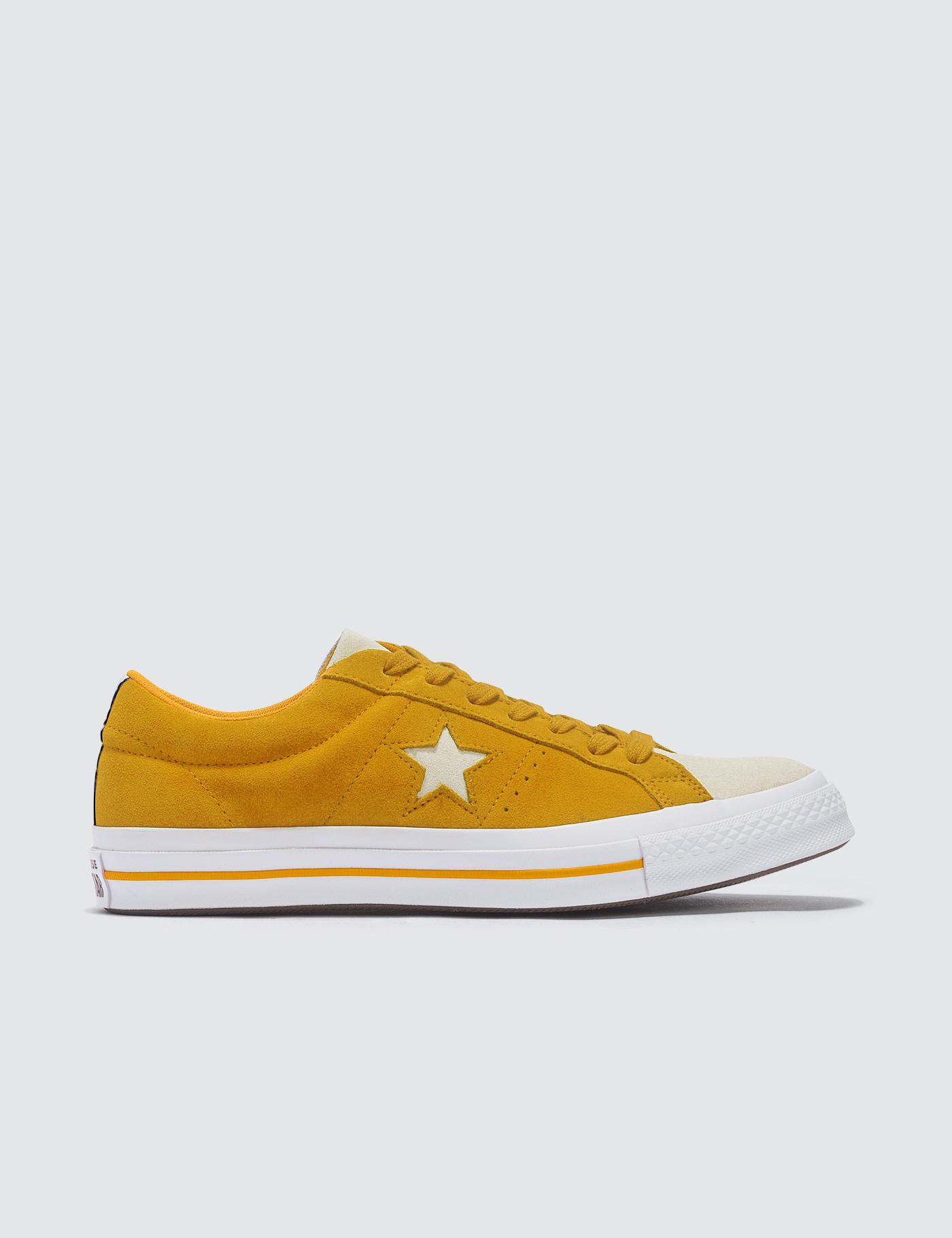 converse one star ox yellow suede