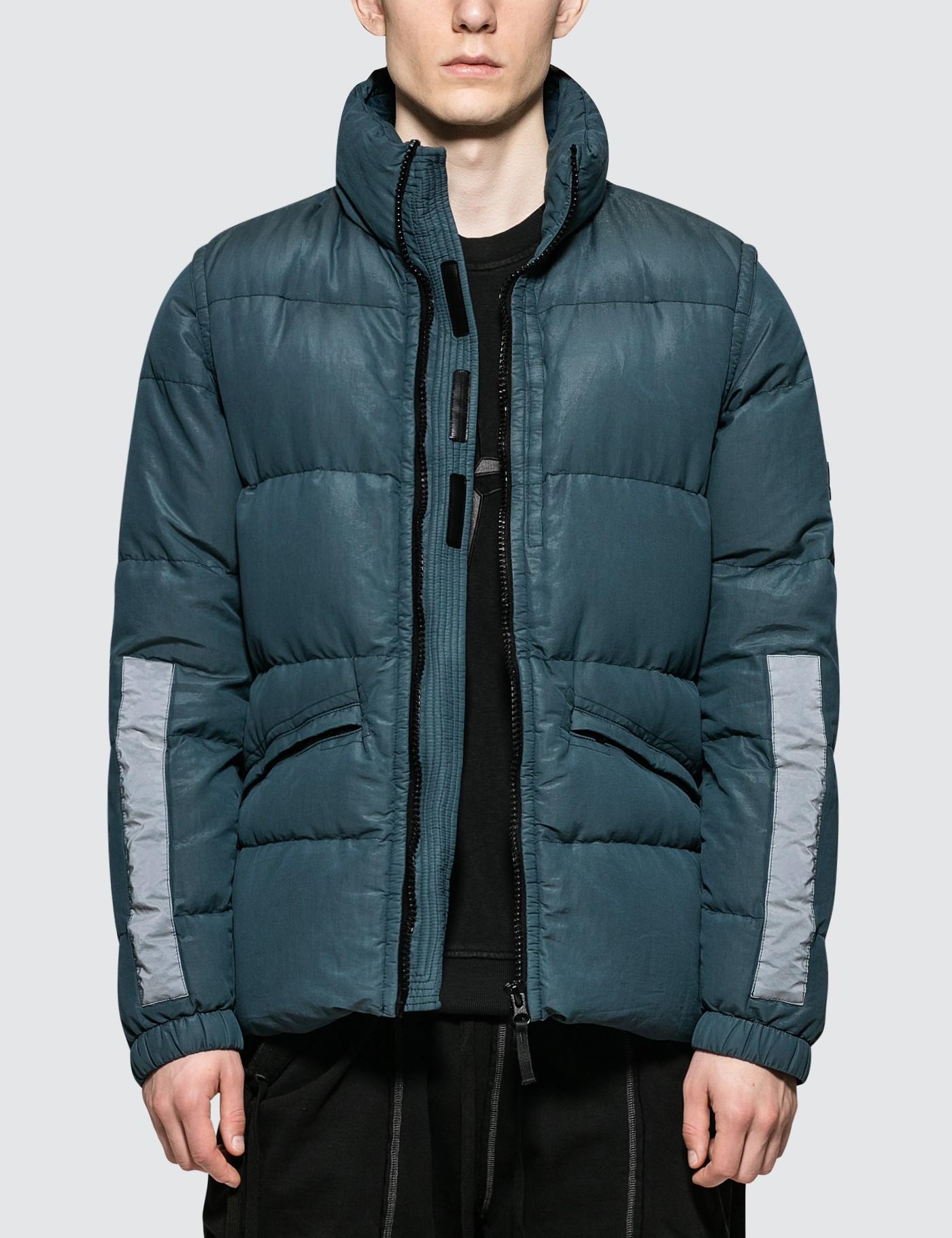 Stone Island Cotton Puffer Jacket in Blue for Men - Lyst