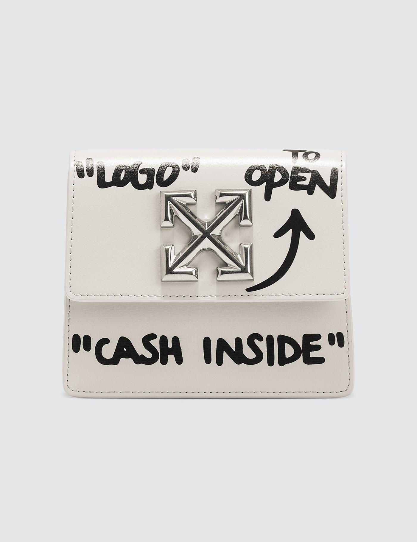Off-White c/o Virgil Abloh Leather Jitney 0.7 Cash Inside Crossbody Bag in White - Lyst